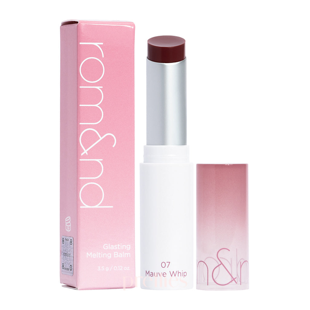 Rom&nd Glasting Melting Balm - 07 Mauve Whip (3.5g) | Hydrating Tinted Lip Balm for Moisturized Lips | Perfect for Daily Wear, Makeup Looks & On-The-Go Touch Ups
