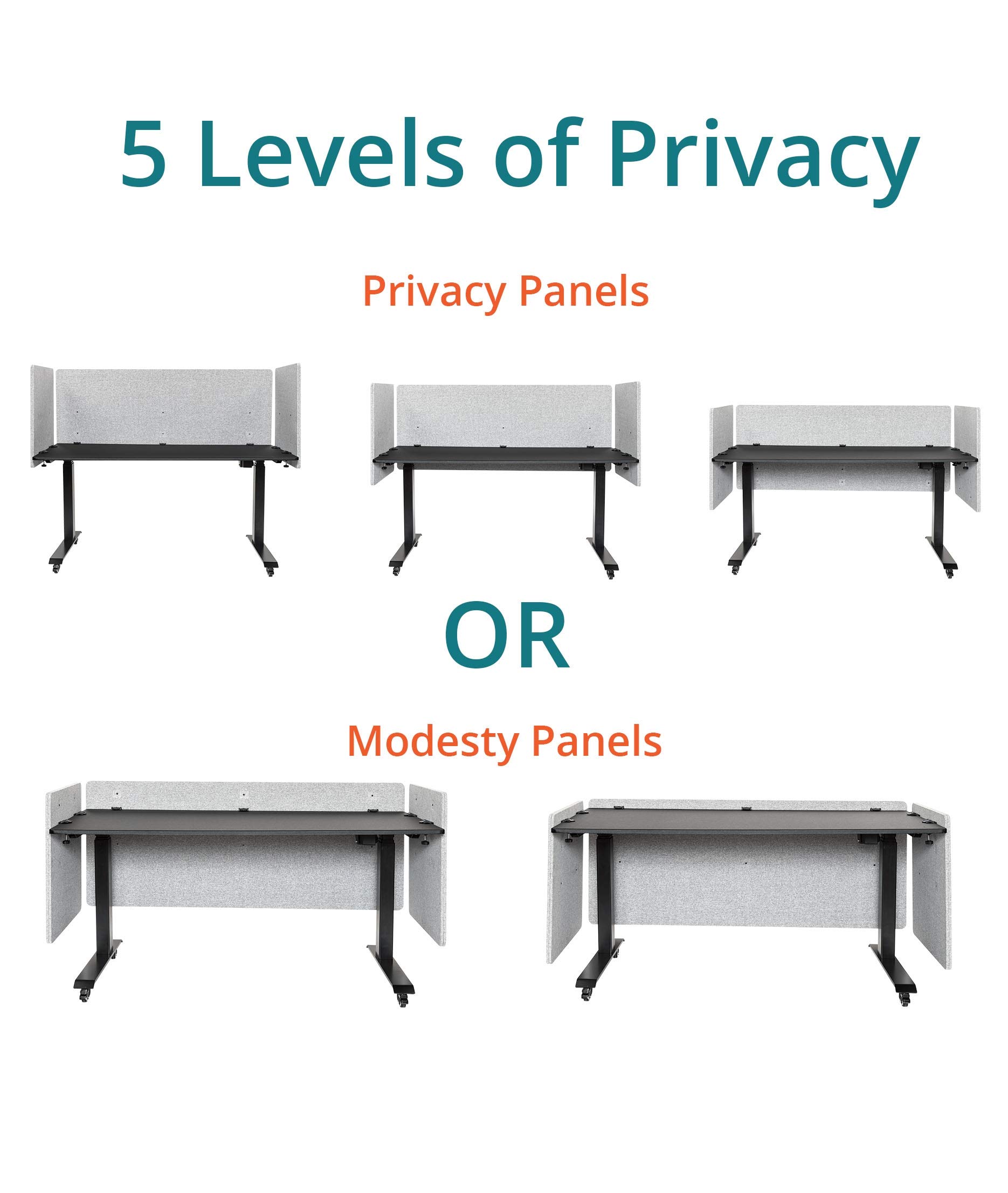 Refocus Clamp-On Acoustic Desk Divider Privacy Panel - 23.6