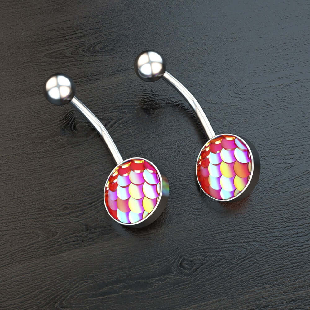 Creative Fish Scale Navel Nail Ring - WH2131 | Belly Button Jewelry for Women | Perfect for Piercing, Parties & Beach Fashion