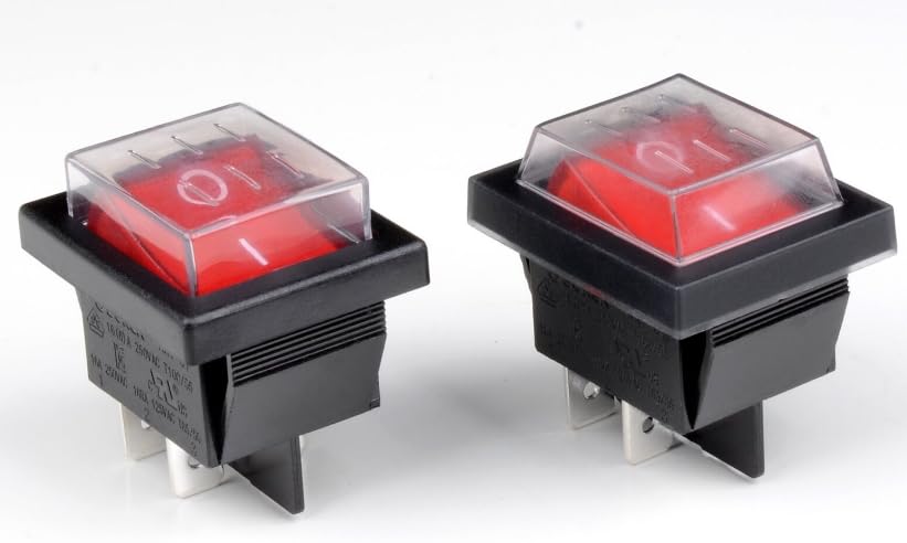 2Pcs RK1-01 Waterproof Rocker Switch DPST 125/250V - Perfect for Coffee Makers, Appliances & Marine Use