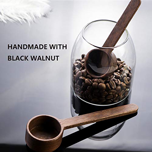 Premium Black Walnut Long Handle Coffee Scoop - 10g/2 Tablespoon Measuring Spoon for Coffee Beans & Loose Leaf Tea | Perfect Coffee Accessory for Home Brewing, Cafes & Barista Use