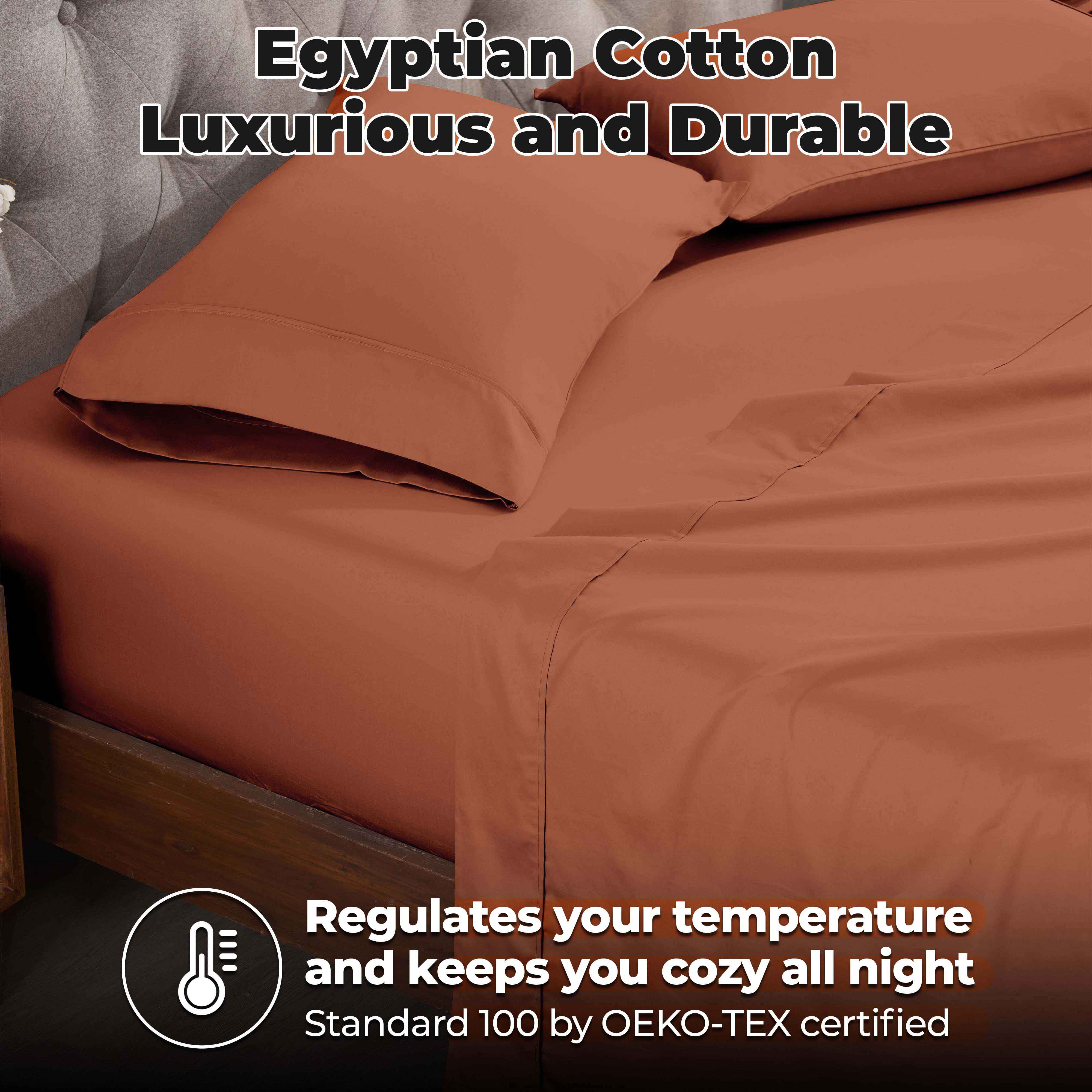 Premium 300 Thread Count Egyptian Cotton Bed Sheet Set - Soft, Breathable & Durable for Ultimate Comfort - Perfect for Luxury Bedrooms & Hotels