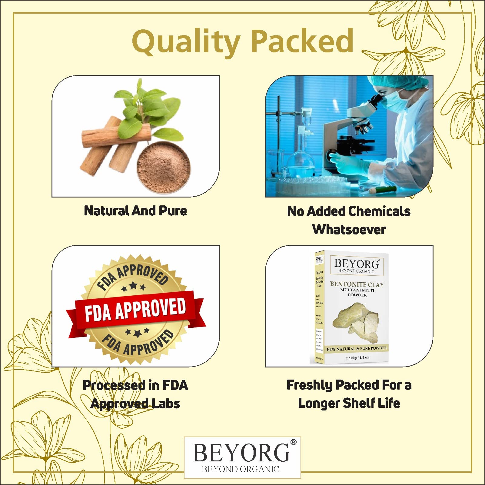Premium Multani Mitti (Bentonite Clay) Powder - 100% Natural & Organic Fullers Earth for Glowing Skin, Hydration, Acne & Pimple Treatment | Perfect for DIY Face Masks, Spa Days & Natural Skincare Routines