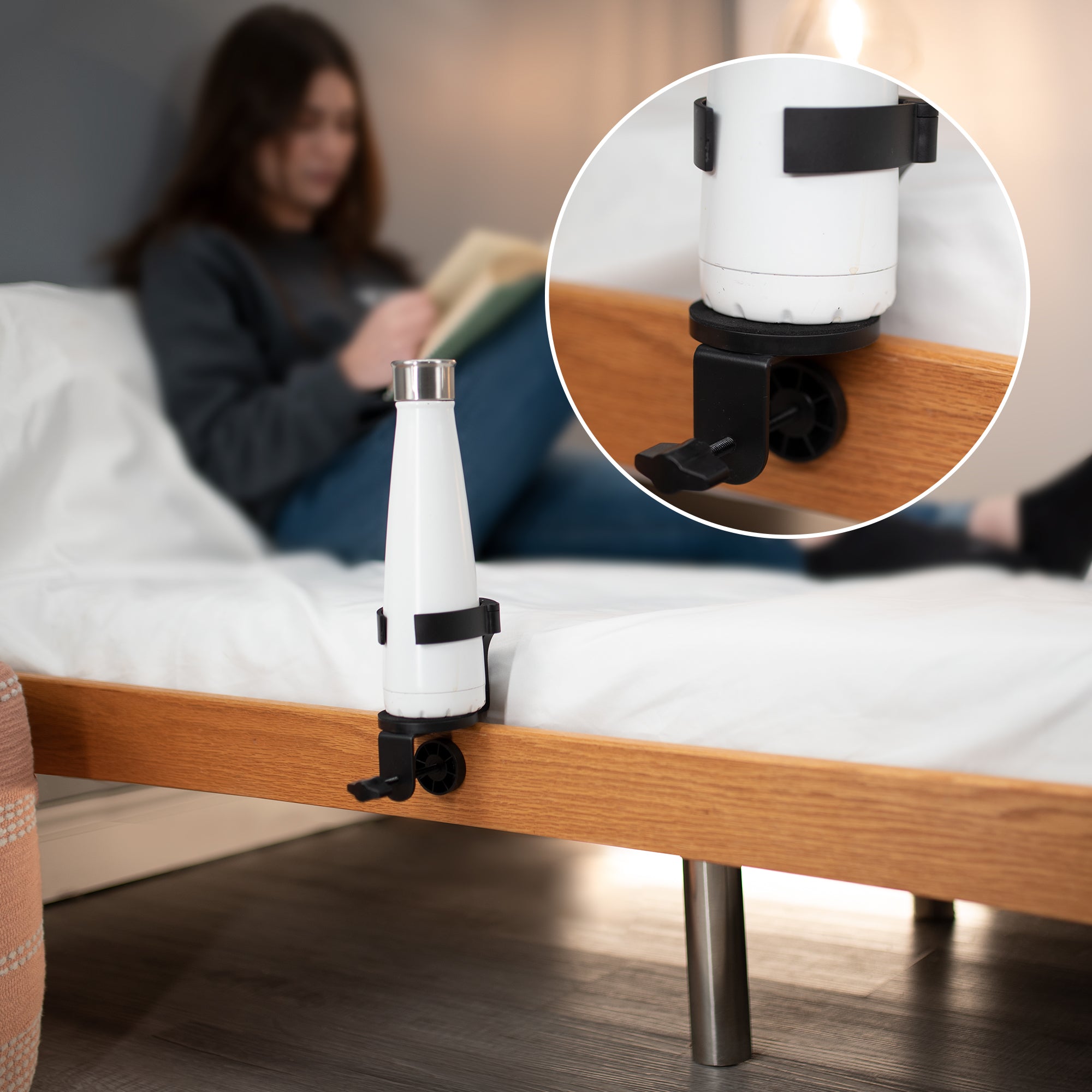 Sturdy Clamp-On Desk Cup Holder - Secure Drink Holder for Office, Home & Car - Perfect for Coffee, Tea & Beverages