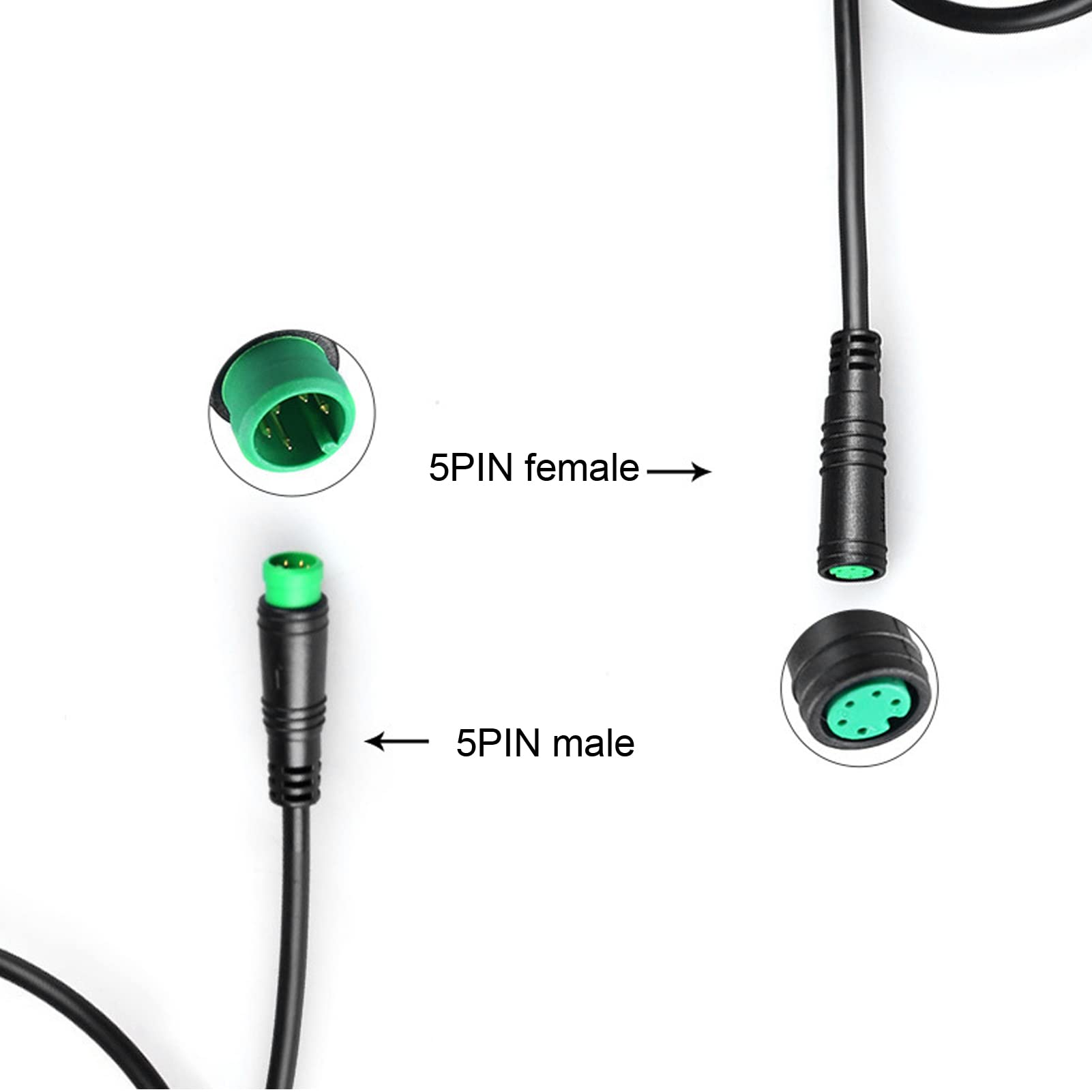 Waterproof 5 Pin Electric Bike Display Extension Cable - Bafang E-Bike Computer Connector for Smooth Riding & Easy Installation | Perfect for Commuting, Mountain Biking & Urban Adventures