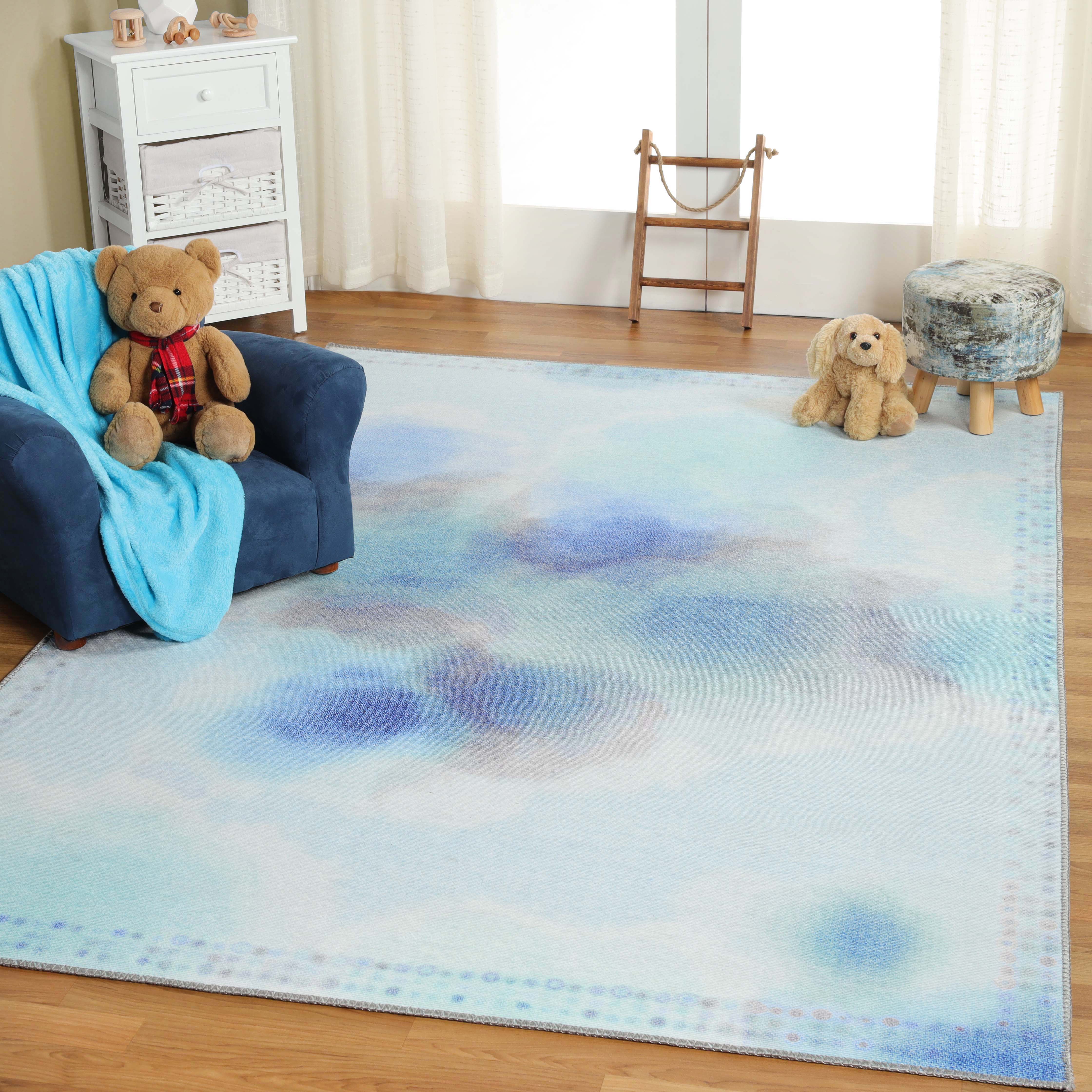 Blossom Kids Non-Slip Area Rug - Colorful Playroom Rug with Anti-Skid Backing for Nursery, Bedroom & Play Areas | Soft Kids Floor Mat for Safety & Style