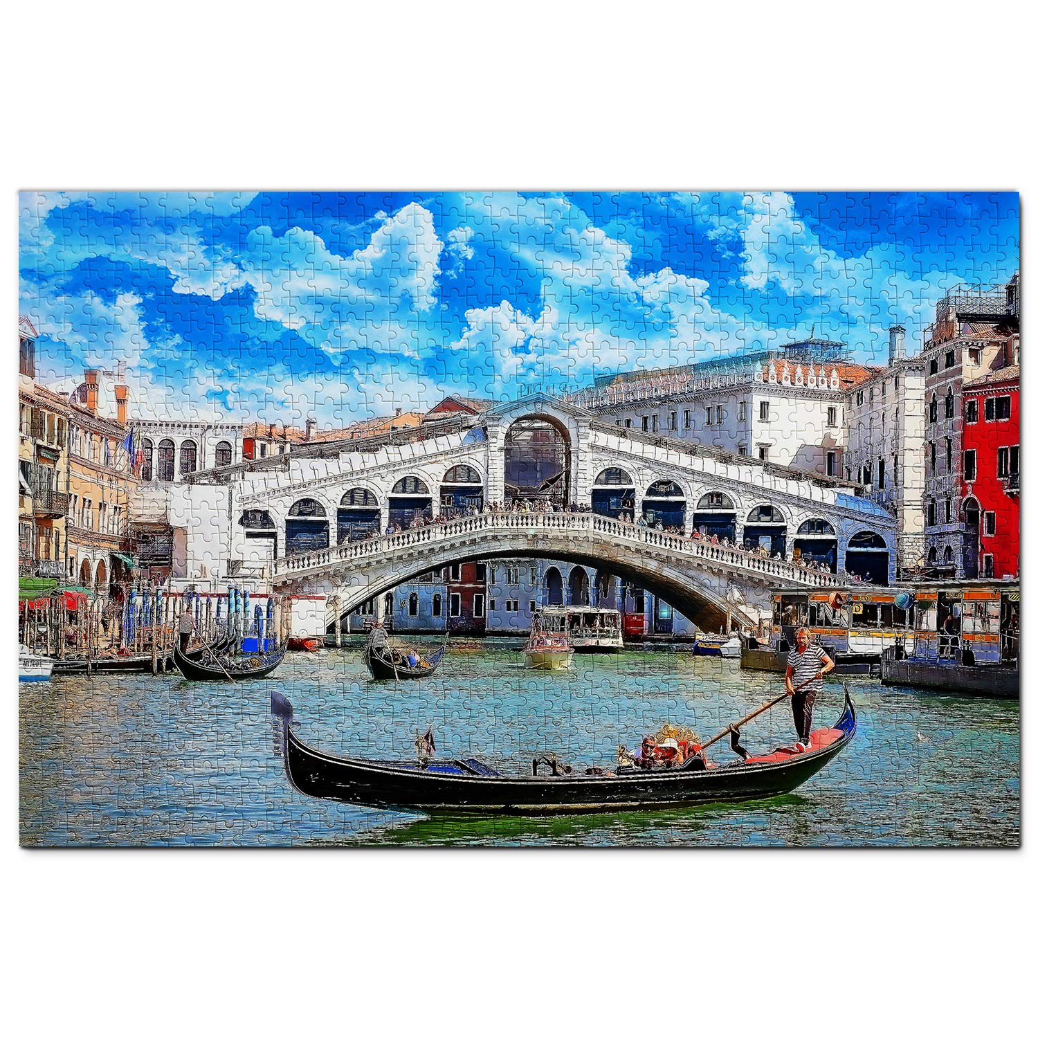 1000-Piece Italy Ponte Rialto Venice Jigsaw Puzzle - Wooden Travel Souvenir & Home Decor for Adults, Perfect for Relaxation and Family Game Night