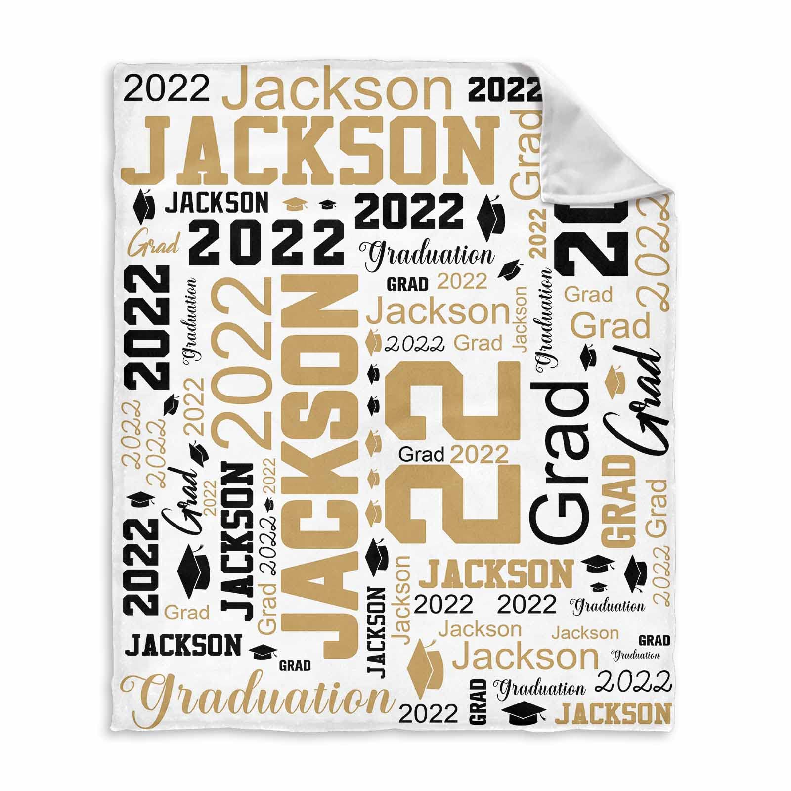 Custom Senior 2022 Graduation Throw Blanket - Personalized 60x80 Inch Gift for Graduates, Teens, Best Friends & Sisters - Perfect for Dorm Rooms, College Gifts & Graduation Parties