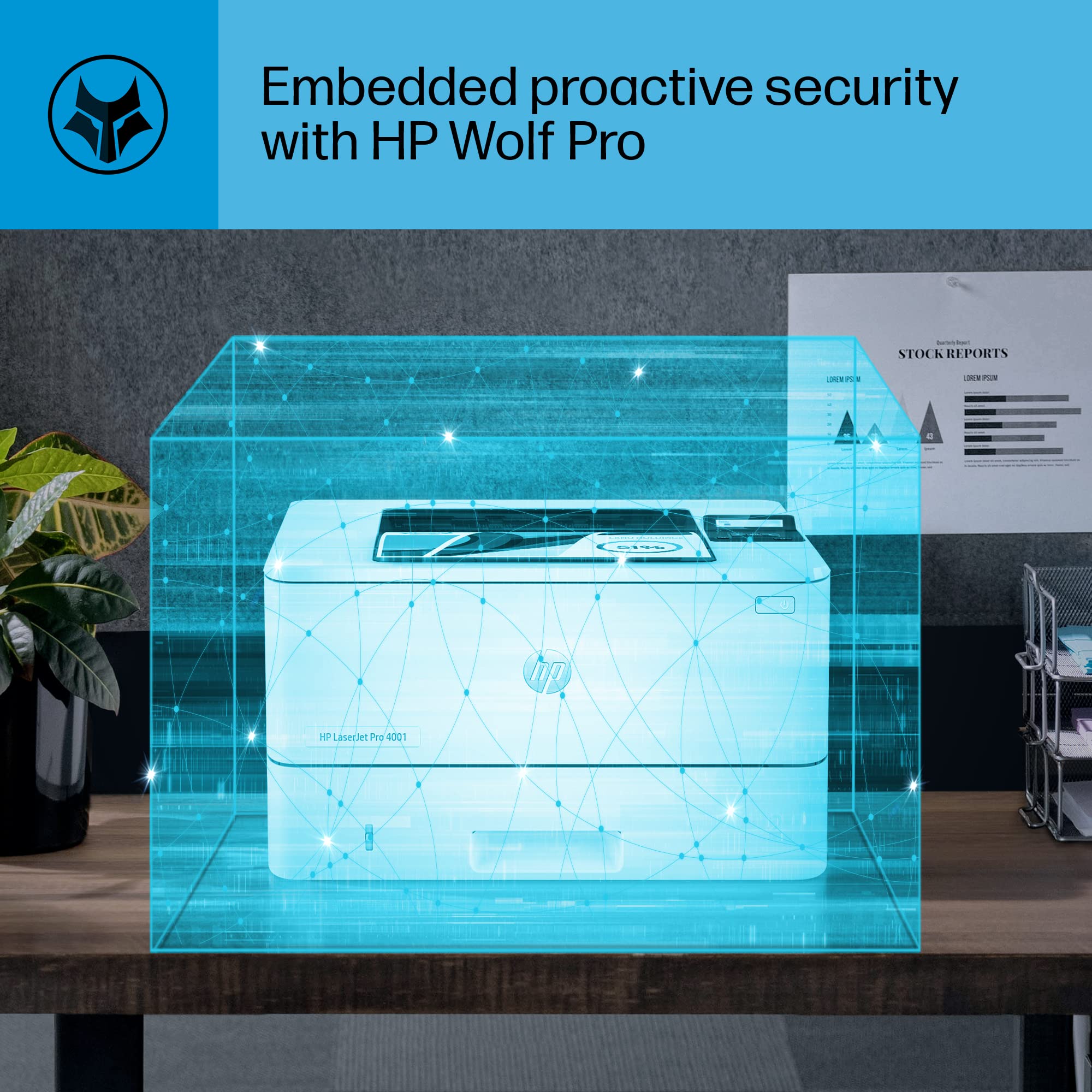 HP LaserJet Pro 4001dne Wireless Monochrome Laser Printer | Fast Printing, HP+ Smart Office | Ideal for Home Office & Small Business Printing Needs