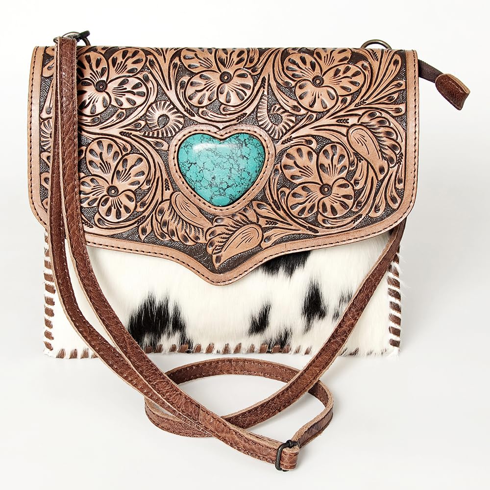 American Darling Western Women's Crossbody Bag - Genuine Full Grain Leather Hand-Tooled Purse | Stylish Cowgirl Handbag for Everyday Use | Perfect for Work, Travel & Country Music Events