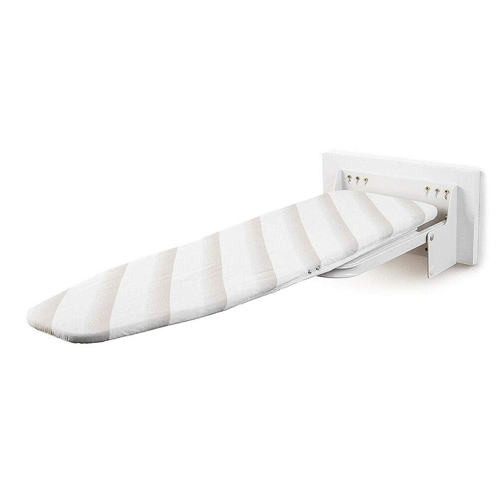 Gropyong Wall-Mounted Ironing Board - 180° Swivel Foldable Steam Iron Rest, Space Saving & Easy Install, Washable White Board for Laundry Room, Bedroom, or Small Apartment