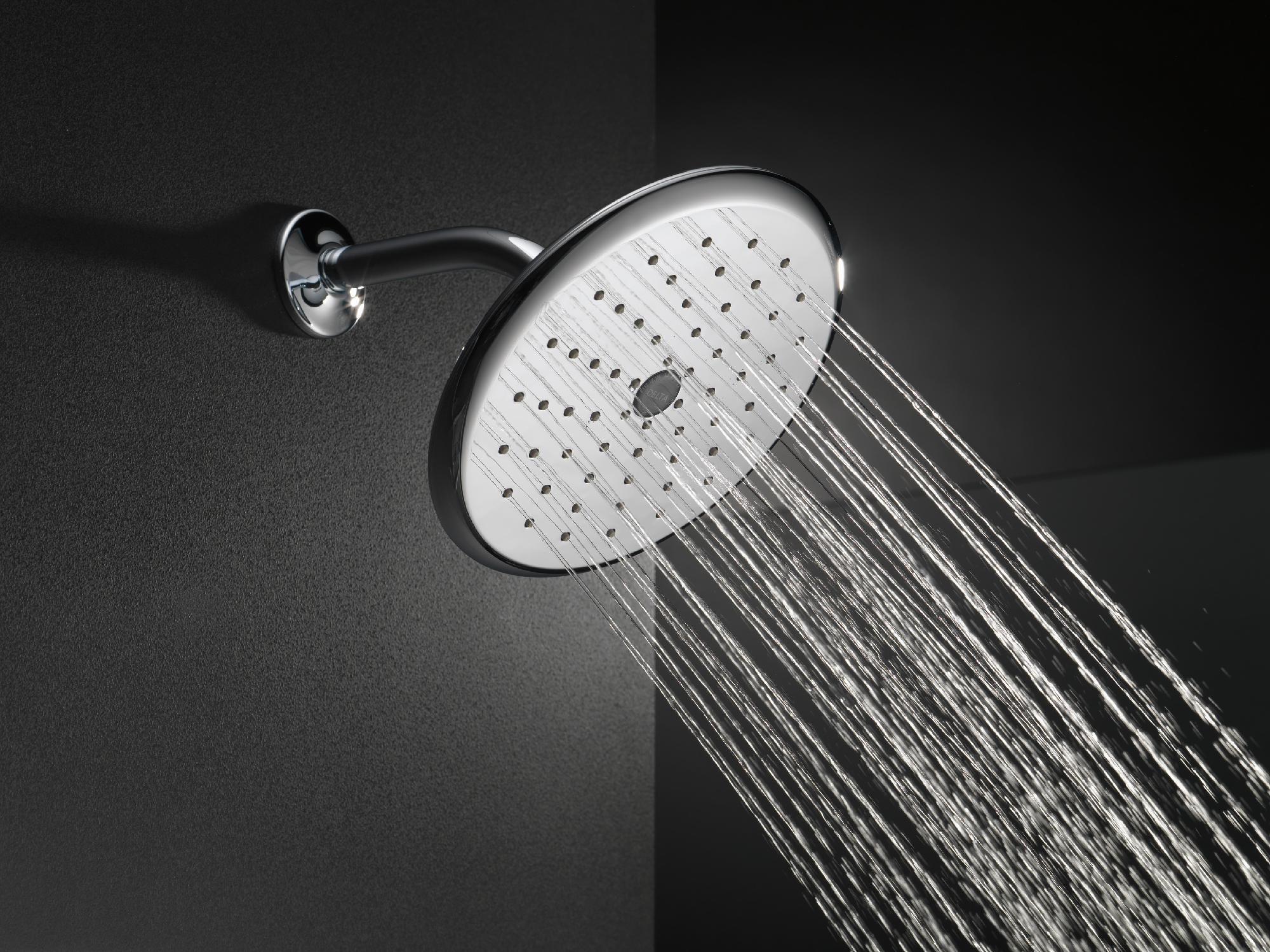 Delta RP52382SS 8-3/4 Inch 1-Setting Raincan Shower Head - Stainless Steel Finish for Luxurious Rainfall Shower Experience in Bathroom