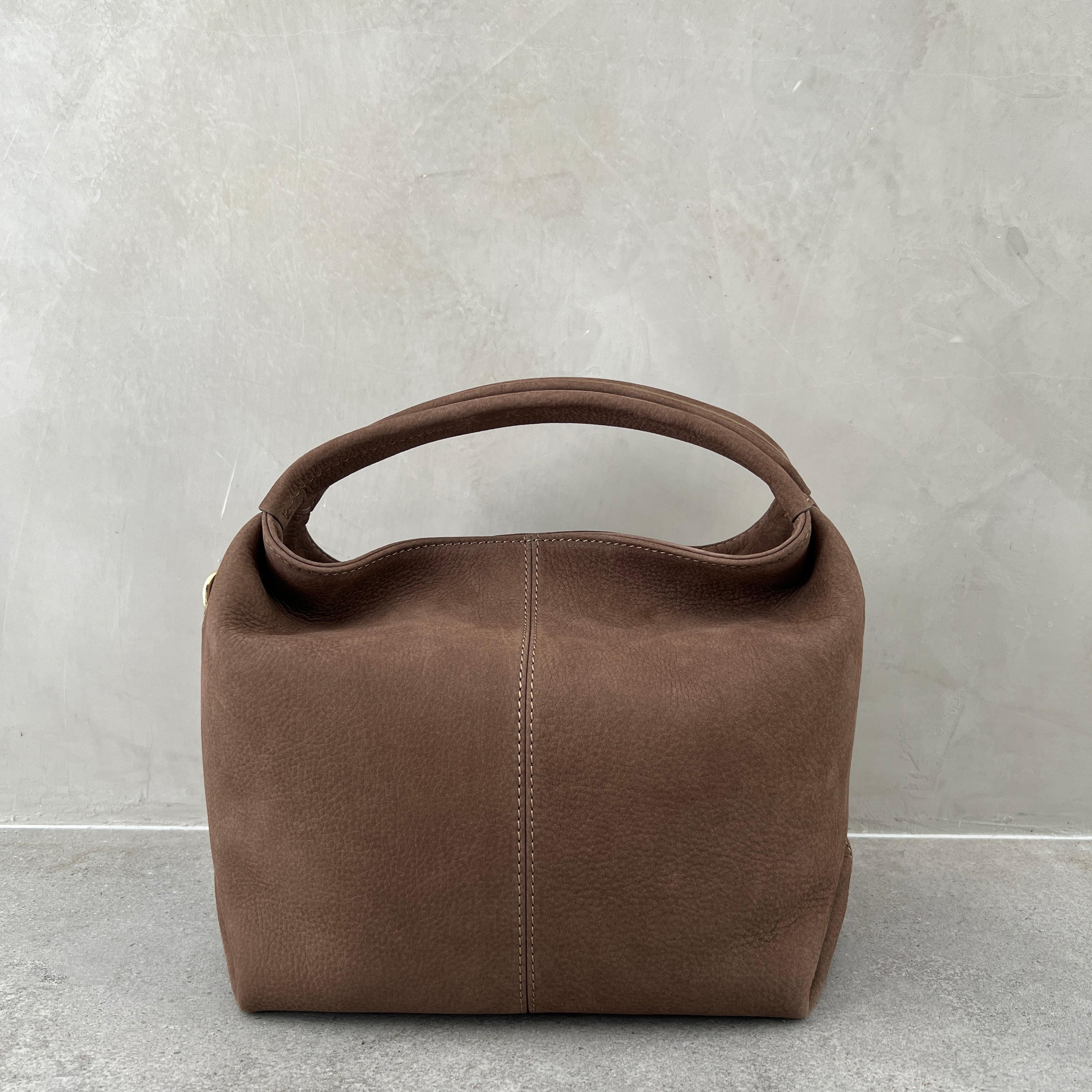 Gala Mini Crossbody Bag - Genuine Nubuck Leather in Taupe | Stylish & Compact Purse for Women | Perfect for Everyday Use, Work & Travel