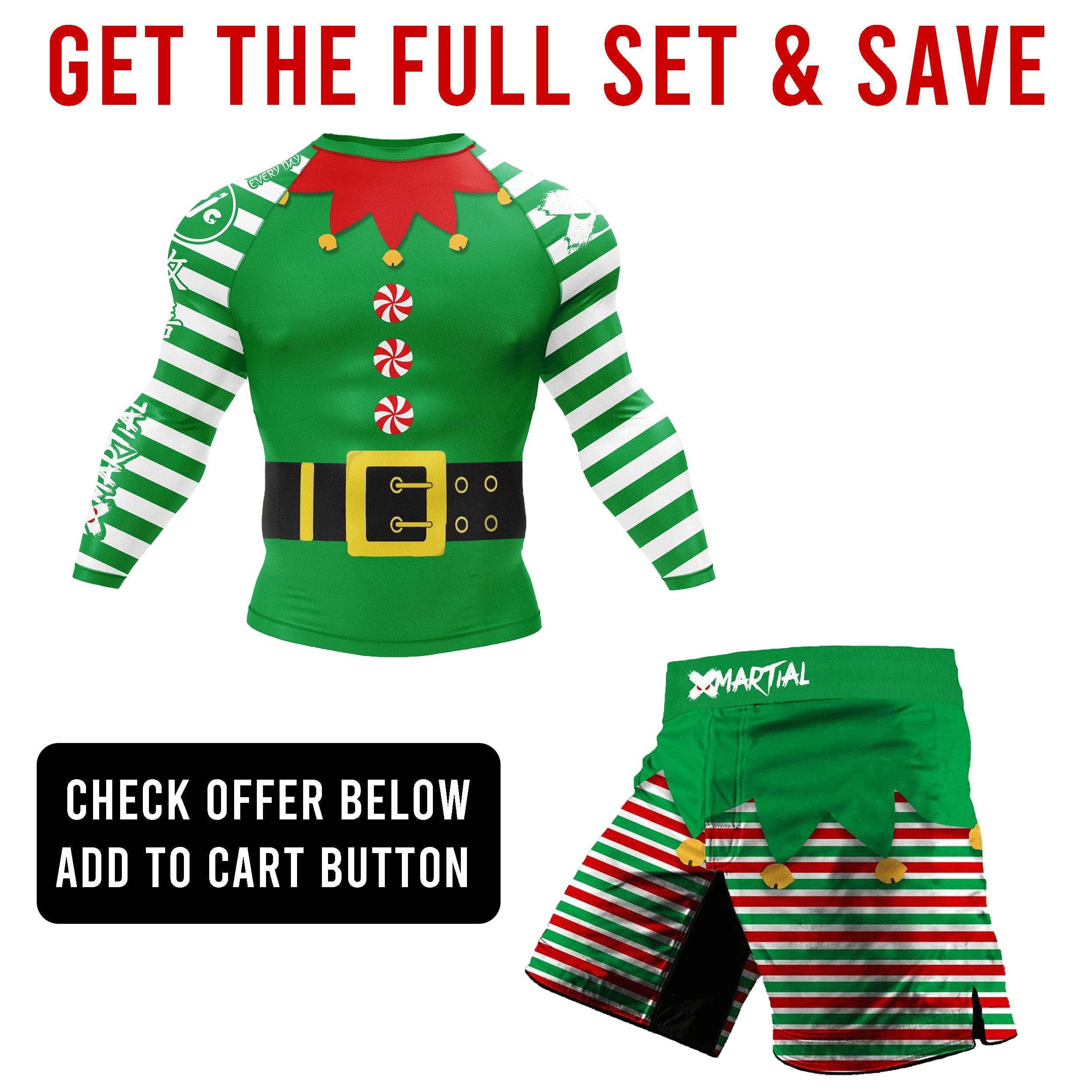 Santa Elf 2.0 Hybrid BJJ Shorts - Premium Brazilian Jiu-Jitsu Training Shorts for MMA & Grappling - Perfect for Competition & Gym Workouts