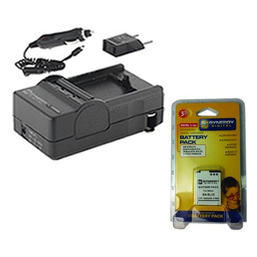 Synergy Digital Camera Accessory Kit - SDENEL12 Battery & SDM-197 Charger for Nikon Coolpix AW120 - Perfect for Outdoor Photography