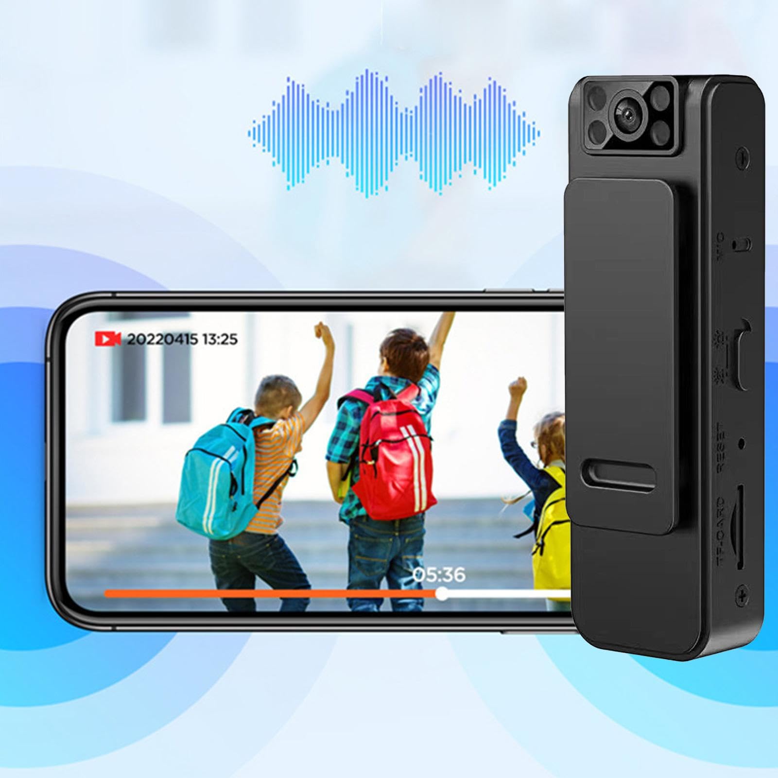 2023 New HD 1080P/4K Noise Reduction Camera with 180° Adjustable Rotatable Lens - Wireless Wearable Video Recorder for Home Security, Vlogging & Outdoor Adventures