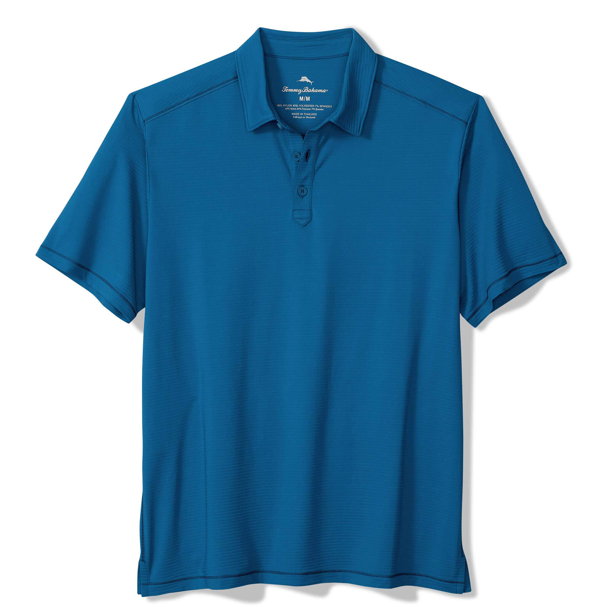 Tommy Bahama Men's Costa Wave Polo Shirt - Deep Azure Blue, Short Sleeve Casual Shirt for Summer, Beach & Outdoor Activities | Perfect for Vacations, Golf & Relaxing by the Pool