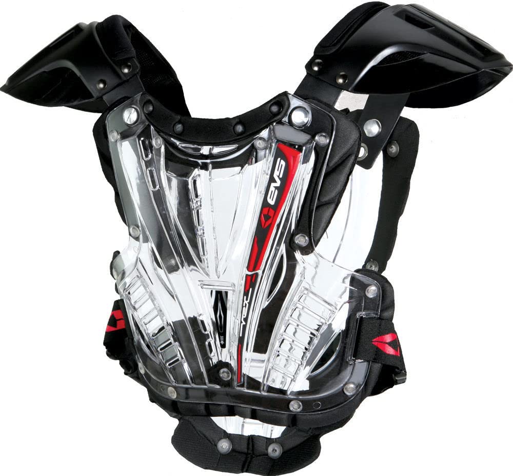 EVS VEX Roost Guard - Clear/Black Motorcycle Chest Protector for Off-Road & Motocross Riding - Durable Impact Protection for MX, ATV, and Dirt Bike Riders