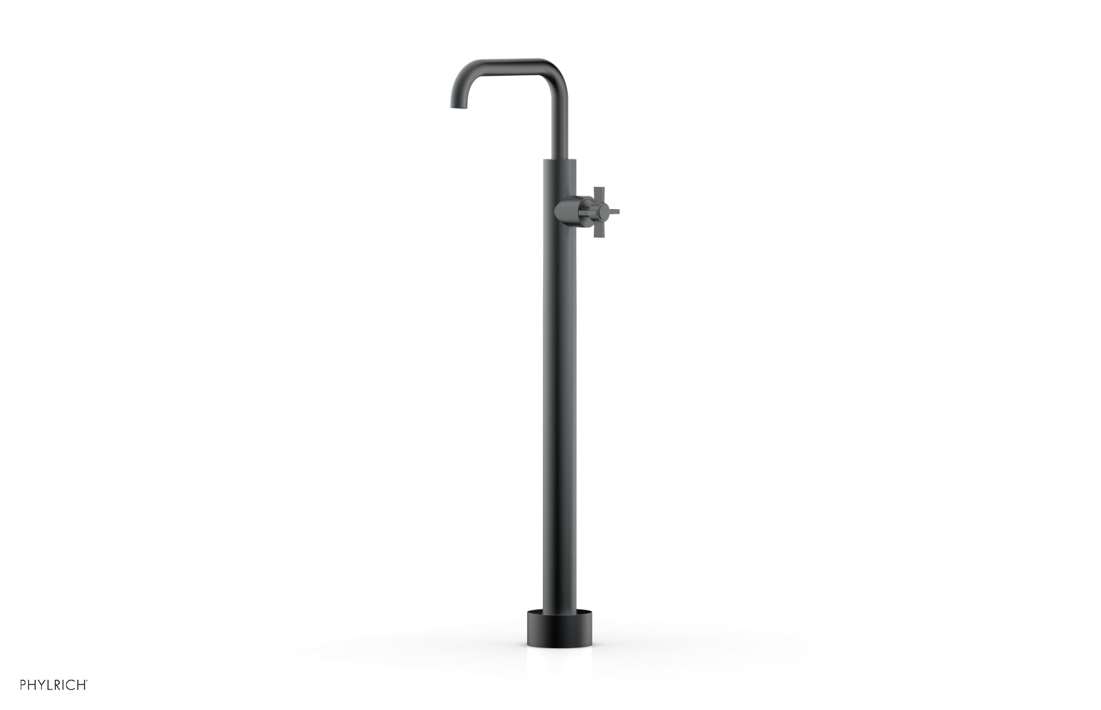 Premium Tall Floor Mount Tub Filler with Cross Handle - D132 45 02 - Perfect for Modern Bathroom Renovations and Luxury Spa Installations