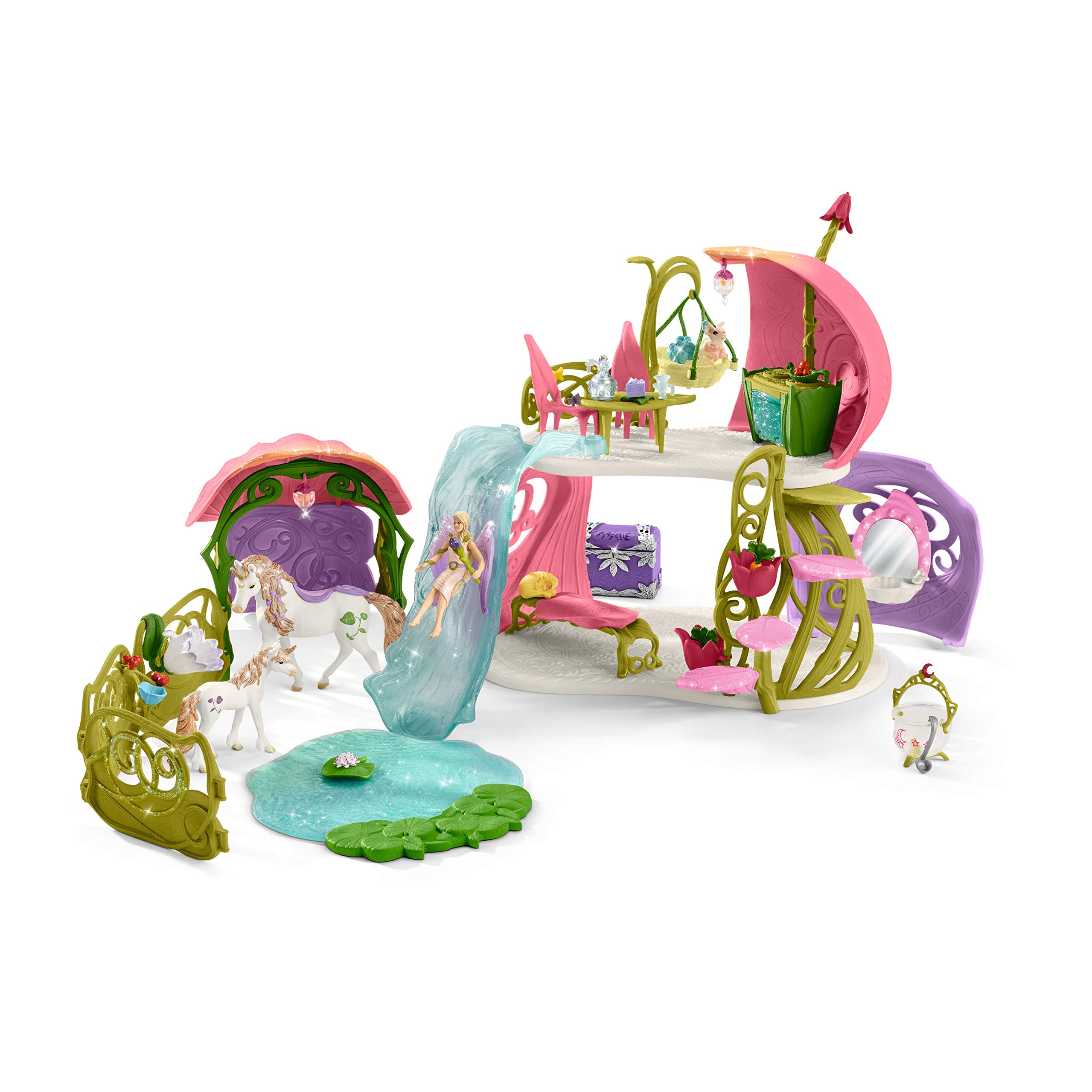 Schleich Bayala 54-Piece Unicorn Playset with Glittering Flower House - Fantasy Toy for Kids Ages 5-12 - Perfect for Imaginative Play, Birthday Gifts & Unicorn Themed Parties