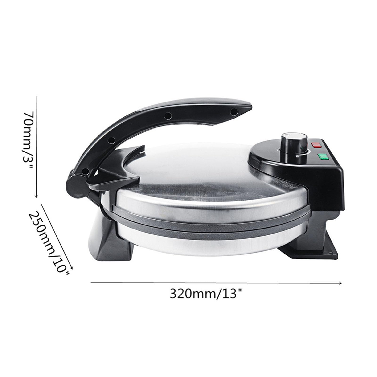Electric Tortilla Press Machine - Automatic Roti & Chapati Maker for Tacos, Dosa & Flatbreads | Perfect for Home Kitchens & Mexican Restaurants (Black)