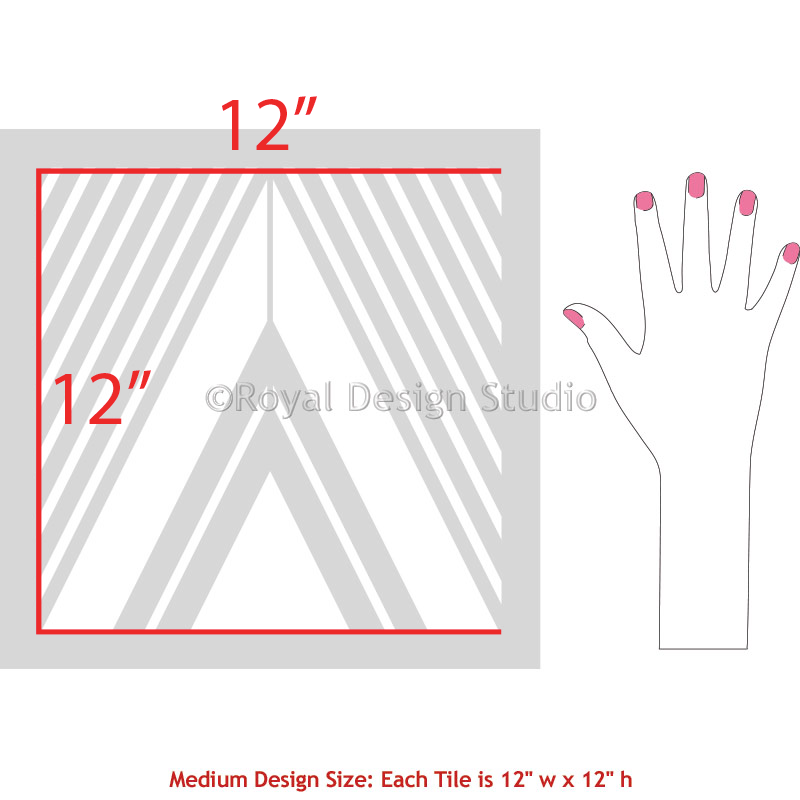 Premium On Point Diamonds Tile Stencil Kit - Reusable DIY Mosaic & Floor Pattern Template for Home Decor, Bathroom, and Kitchen Renovation Projects