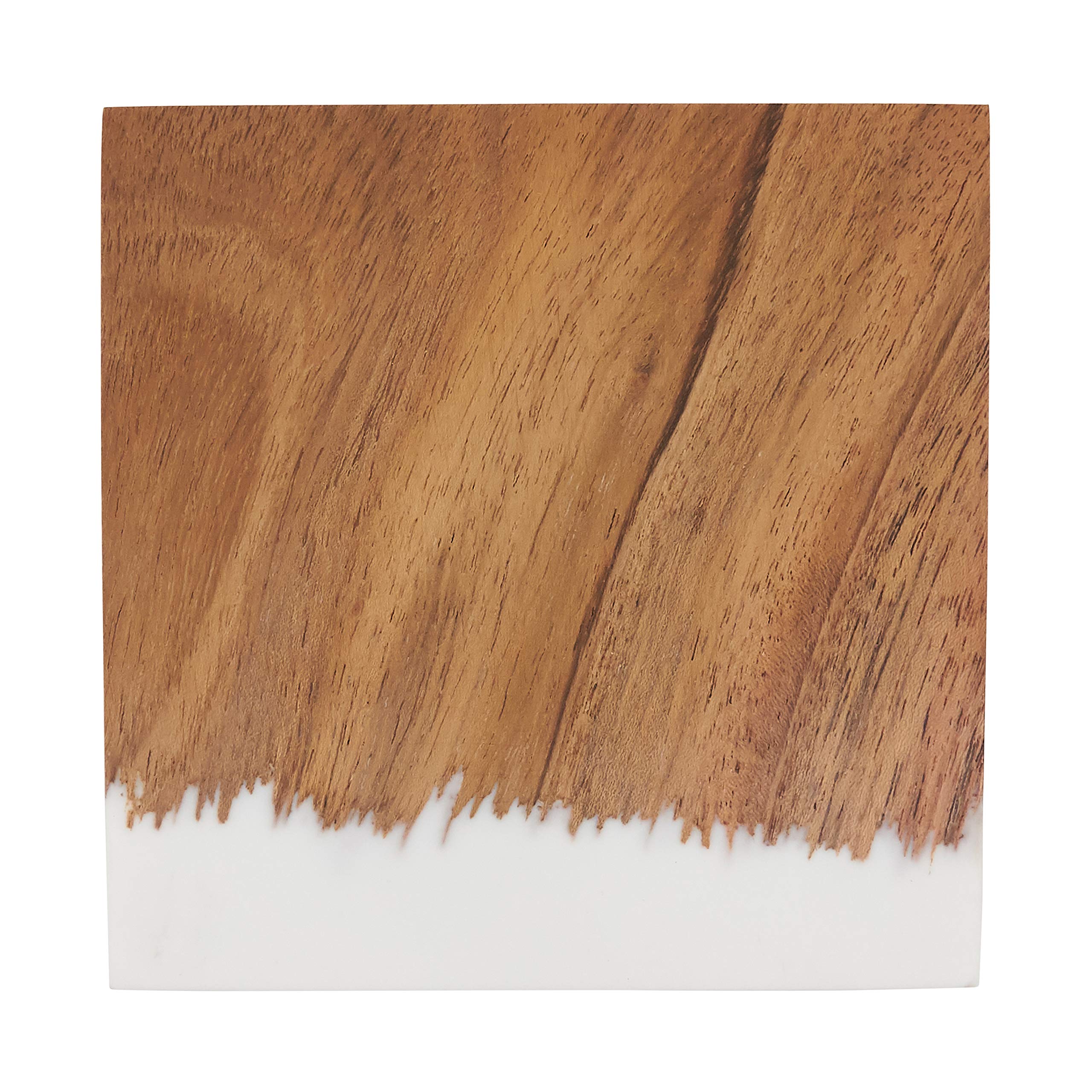 Premium Wood and Resin Coasters Set of 4 - Natural Wood Grain with Clear Resin Protection - Perfect for Coffee Tables, Bars, and Home Decor Gifts