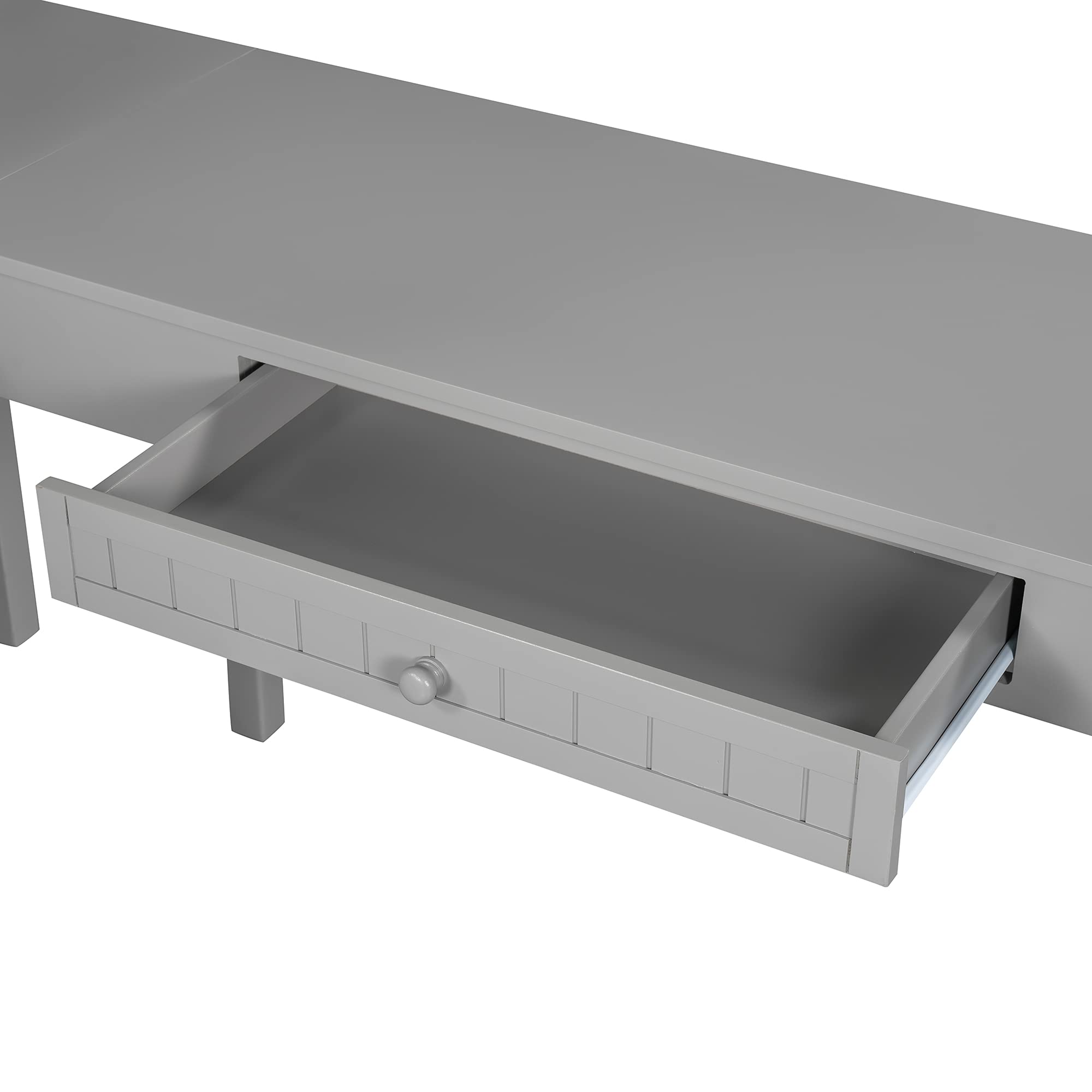 Merax Twin Size Wooden Loft Bed with Built-in Desk, 2 Drawers & Storage Cabinet - Space-Saving Multi-Functional Bed Frame with Ladder & Safety Guardrails - No Box Spring Needed - Grey - Perfect for Kids Rooms, Small Apartments & Dorm Rooms