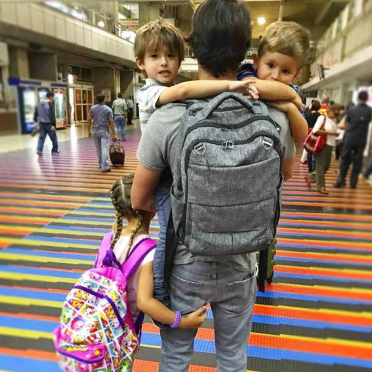 Large Multifunctional Diaper Backpack for Moms - Waterproof Baby Bag with Stroller Straps - Perfect for Family Travel, Daycare & Outdoor Adventures