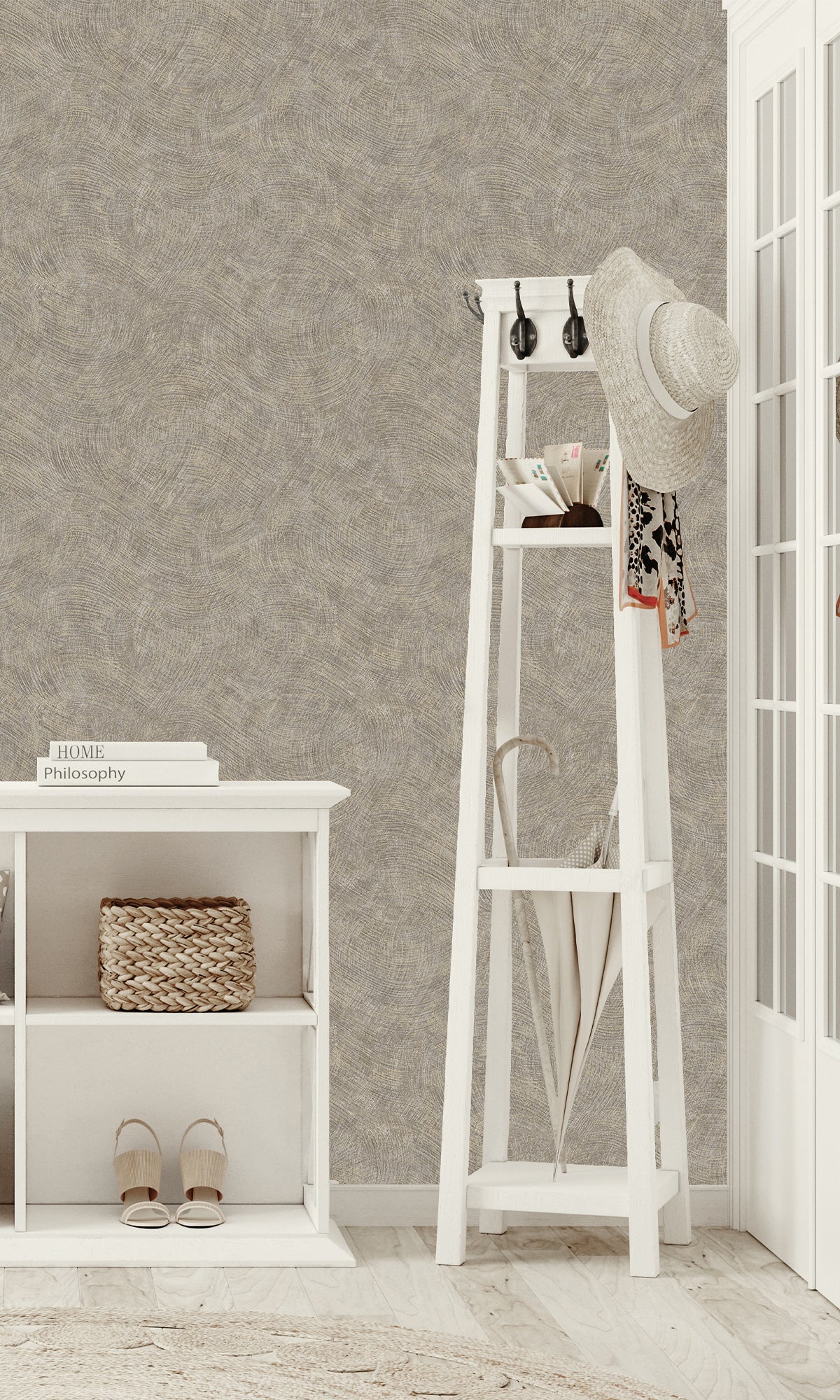 Dark Grey Wave Motion Textured Wallpaper R9703 - Modern Peel and Stick Removable Wallpaper for Bedroom, Living Room, Bathroom Decor