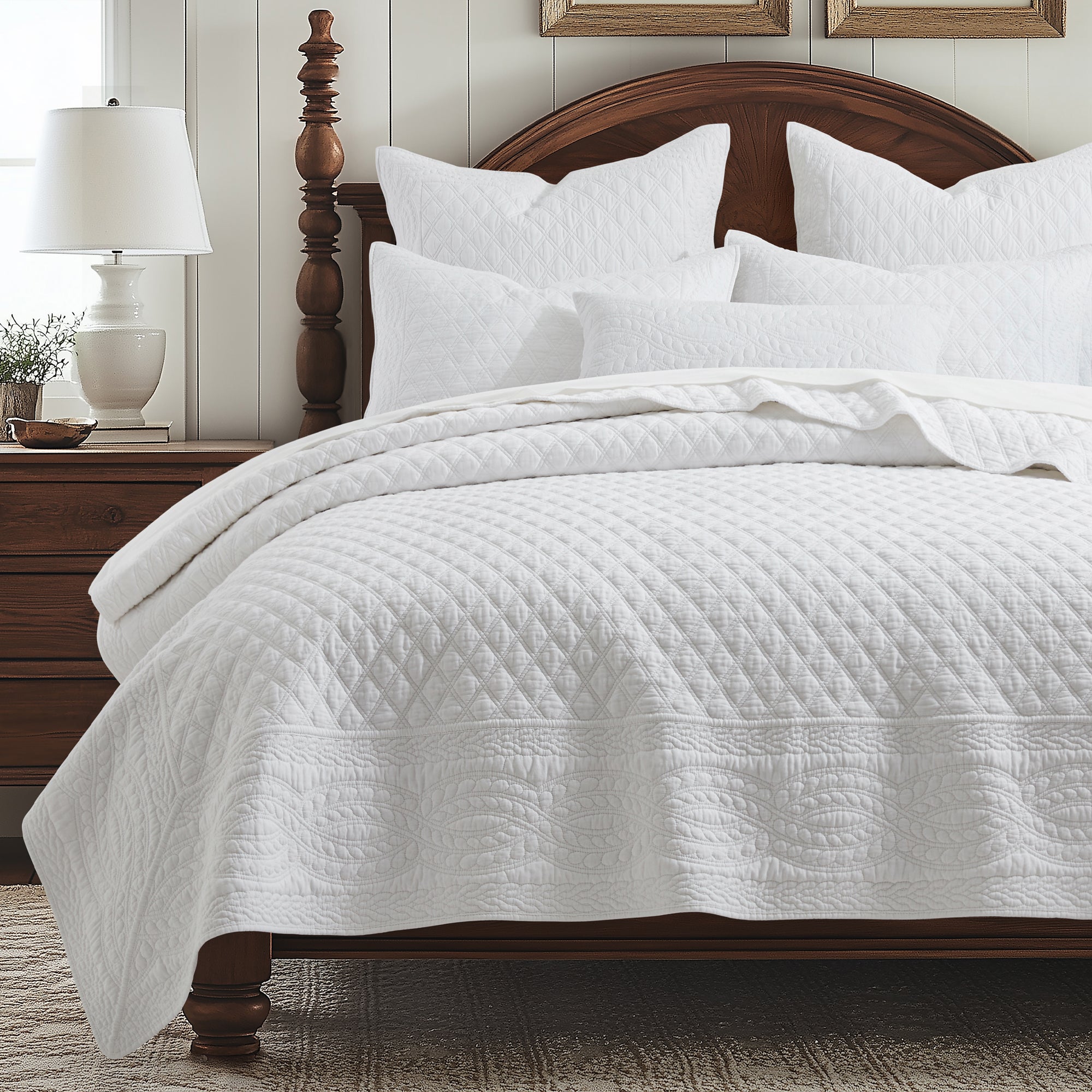 Premium Ballou Quilt Set - Soft & Breathable Bedding Collection for All Seasons | Perfect for Master Bedroom, Guest Room & Dorm Decor