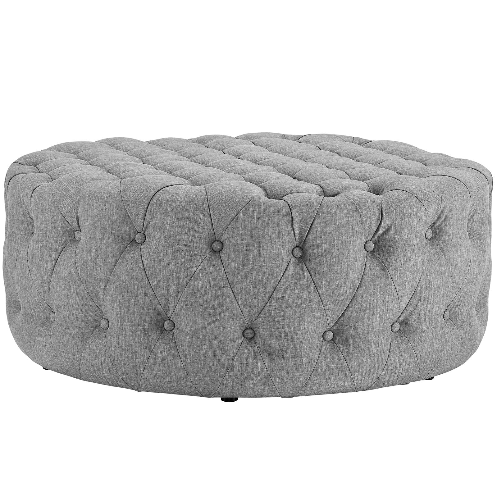 Amour Upholstered Fabric Ottoman Stool with Storage - Soft Tufted Footrest Bench for Living Room, Bedroom & Nursery - Perfect for Extra Seating and Home Decor