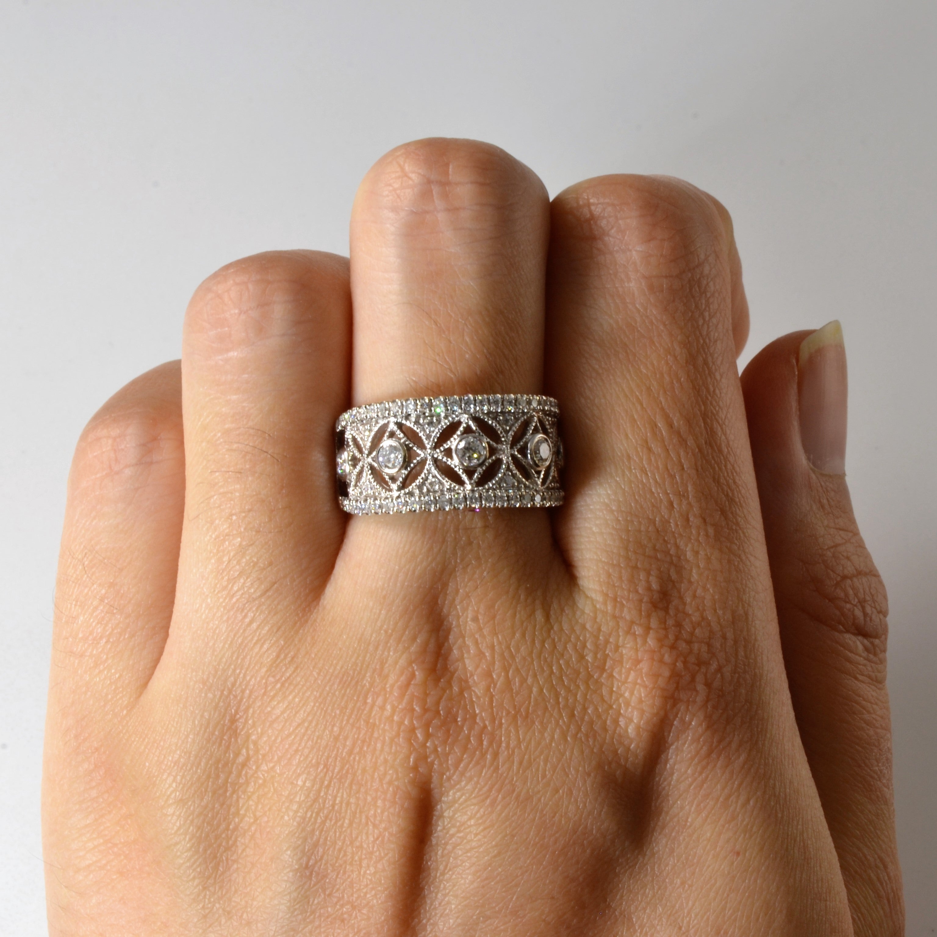 Elegant Filigree Design Diamond Ring - 0.54 Carat Total Weight (CTW) | Size 7 | Perfect for Engagement, Wedding & Anniversary Gifts | Luxury Jewelry for Women