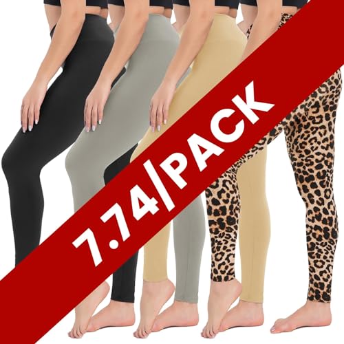 4 Packs, Black/Sage-green/Nude/Leopard