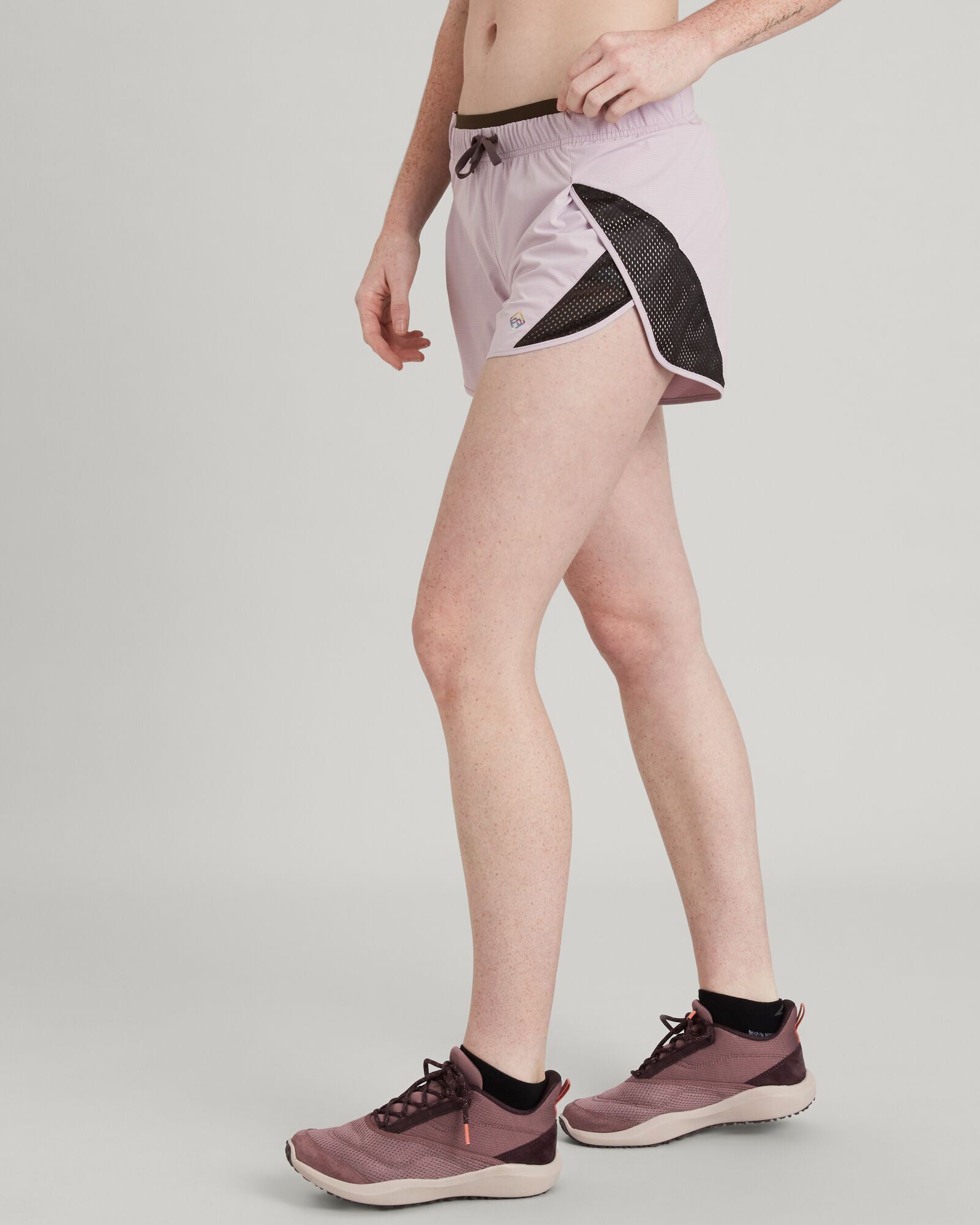 WELL.DER.NESS High Waisted Women's 4 Inch Workout Shorts - Lupin Field Print - Breathable Quick-Dry Gym Shorts for Running, Yoga & Summer Outdoor Activities
