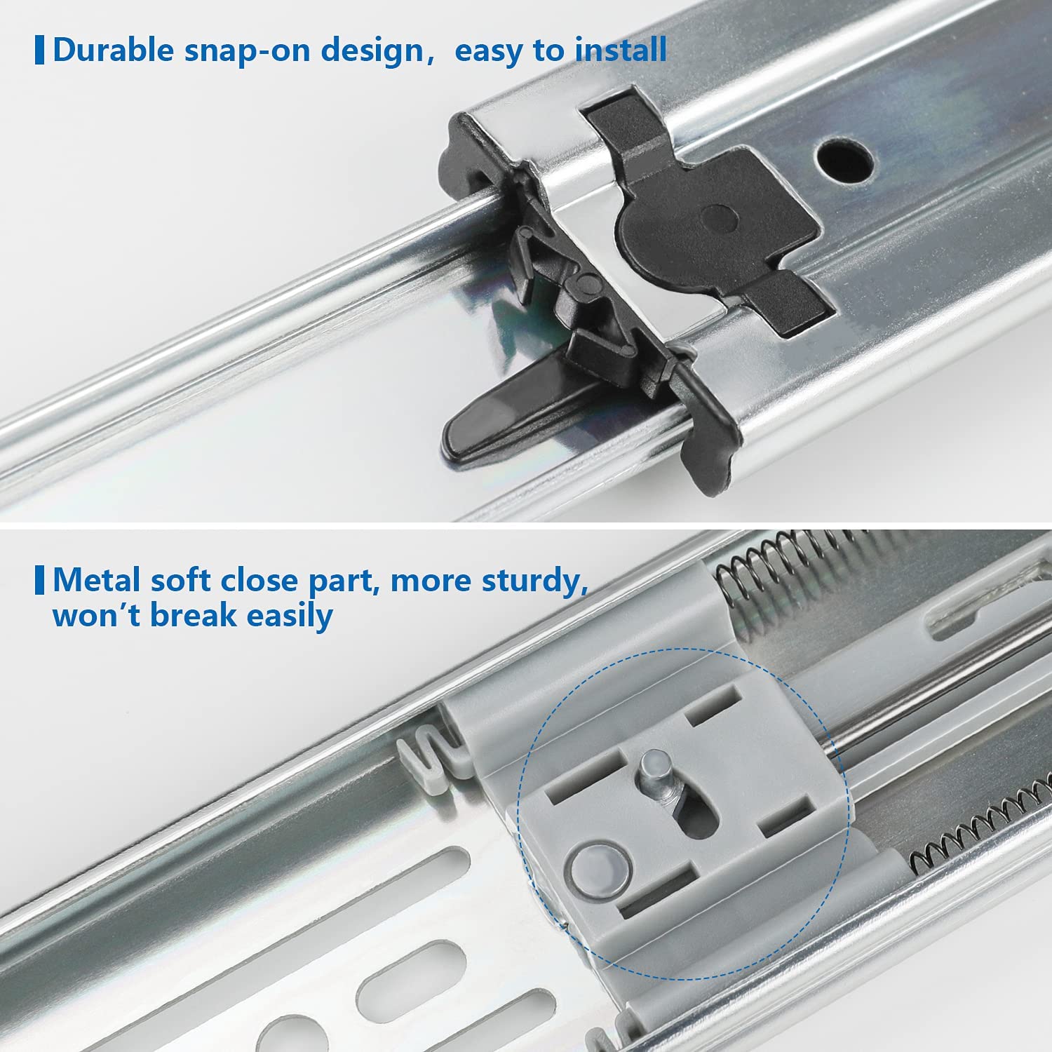 Homdiy 16 Inch Soft Close Drawer Slides - 5 Pairs Full Extension Heavy Duty Ball Bearing Cabinet Slides (100 LB Capacity) - Perfect for Kitchen Cabinets, Office Furniture & DIY Storage Solutions