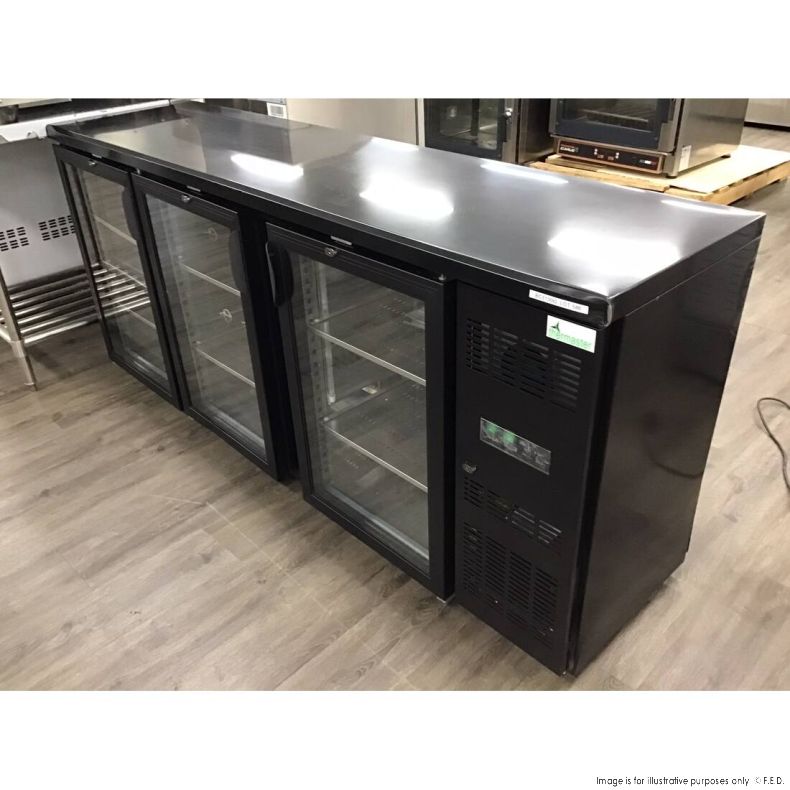 Thermaster BC3100G 3-Door Commercial Drink Cooler - Energy Efficient Beverage Refrigerator for Restaurants, Bars & Convenience Stores
