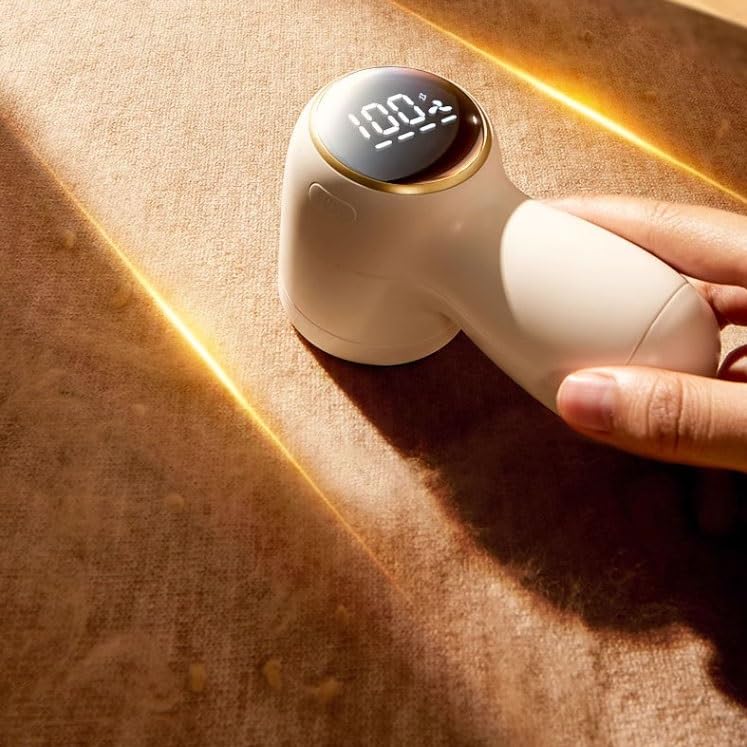 Electric Fabric Shaver & Lint Remover - Rechargeable Sweater Defuzzer with Stainless Steel Blades | Perfect for Clothes, Blankets & Upholstery Care