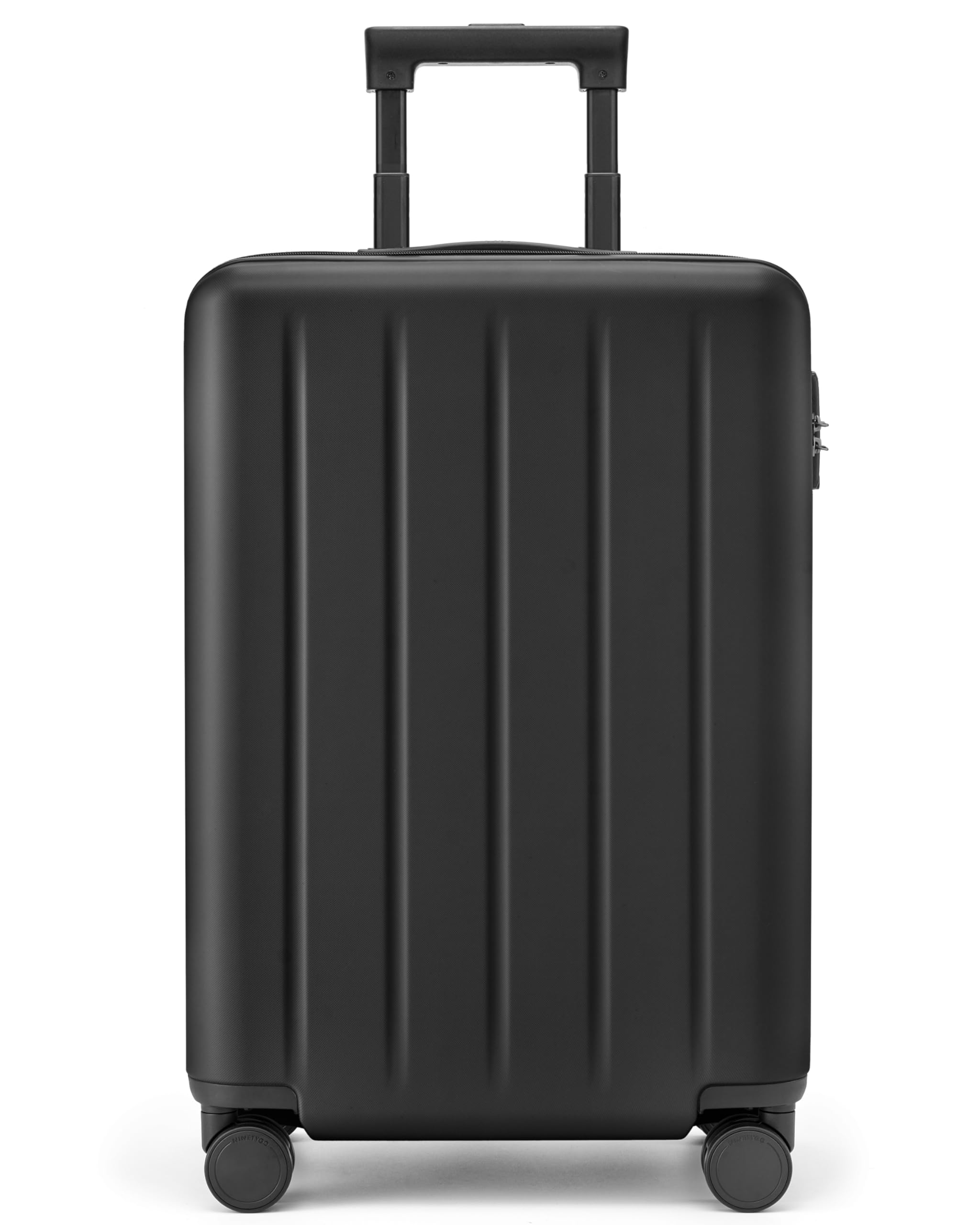 24 Inch Checked Luggage with Wheels - Hard Shell Suitcase with 70/30 Split, Wet Dry Separation, Double Spinner Wheels & TSA Lock - Medium Hardside Trunk for Air Travel (Black) - Perfect for Business Trips, Vacations & International Travel