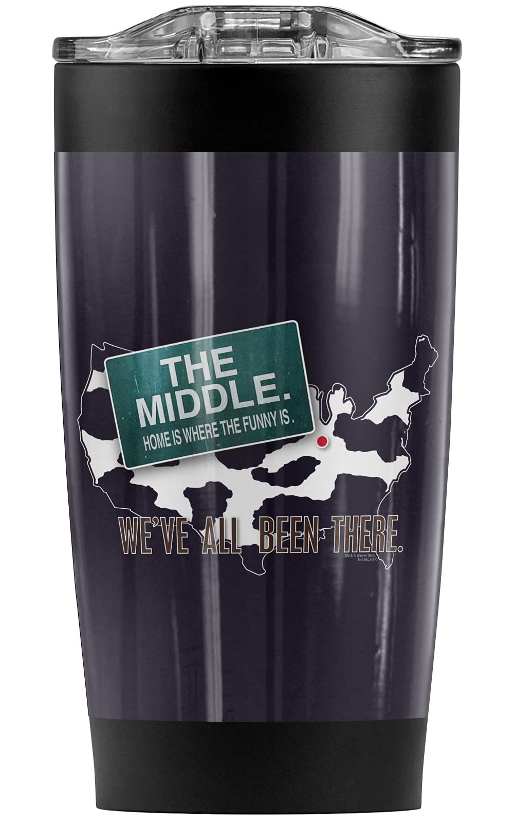 Logovision The Middle We've All Been There 20oz Stainless Steel Tumbler - Vacuum Insulated Coffee Travel Mug with Leakproof Sliding Lid | Double Wall Insulation for Hot & Cold Drinks | Perfect for Office, Commuting, Camping & Outdoor Activities