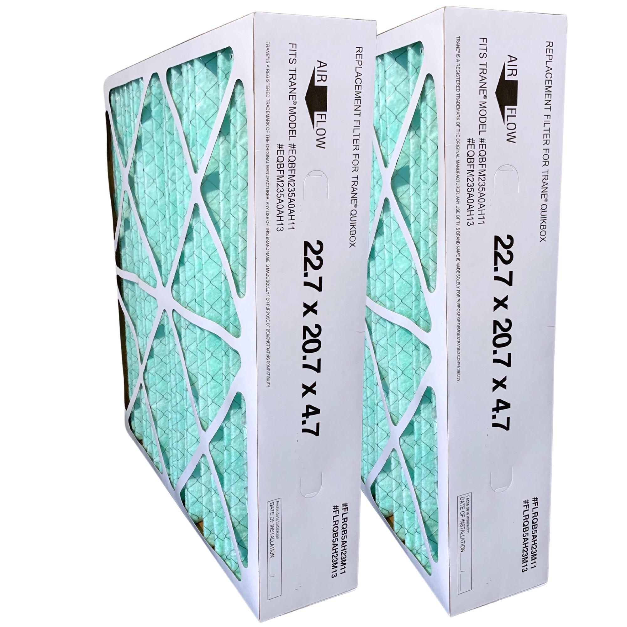 Trane FLRQB5AH23M11 Replacement Air Filter 22.7x20.7x4.7 MERV 13 - 2 Pack for Improved Indoor Air Quality in Homes & Offices