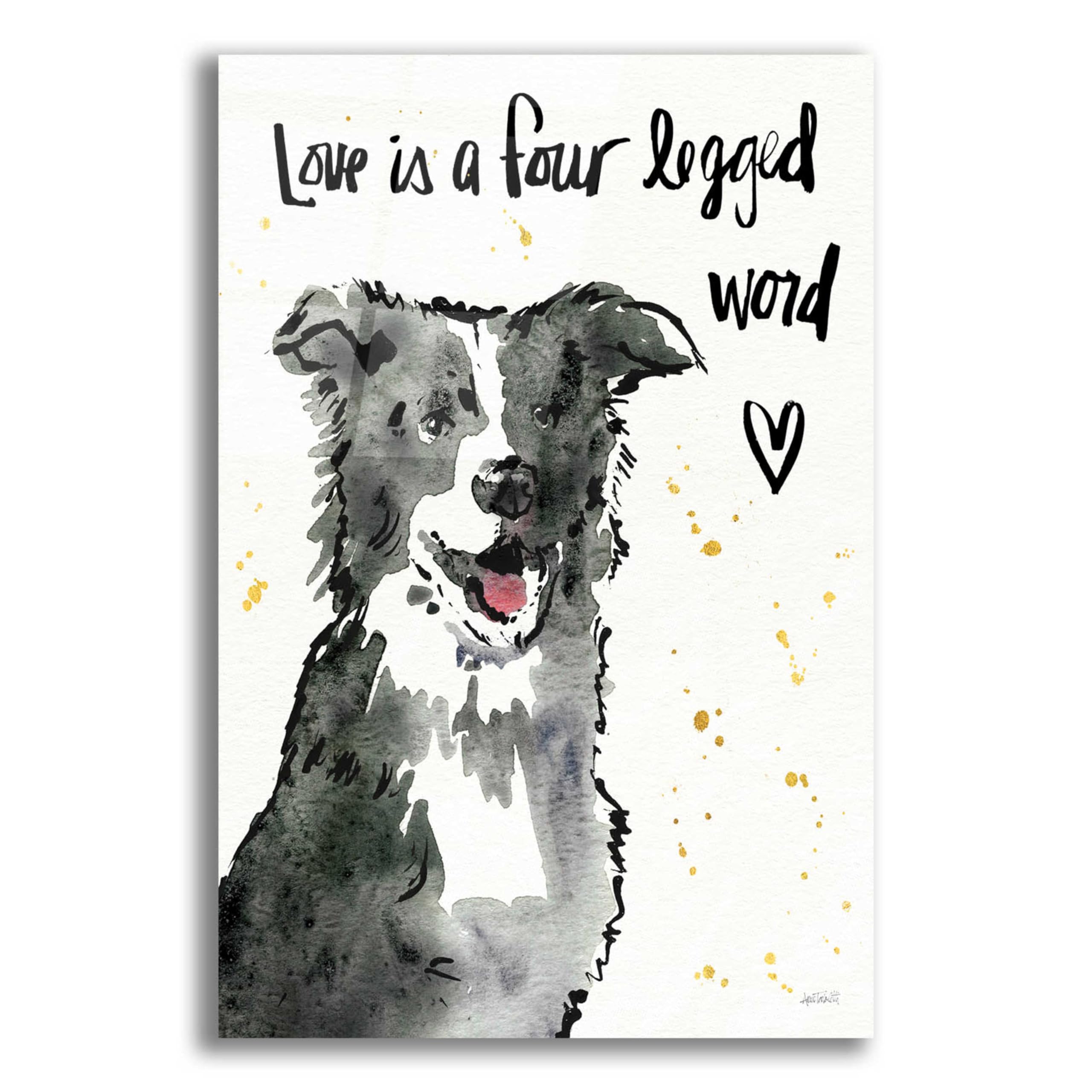 Strike a Paws XI by Ann Tavoletti - 16x24 Inch Acrylic Glass Wall Art Painting, Modern Dog Portrait Home Decor for Living Room, Bedroom or Office