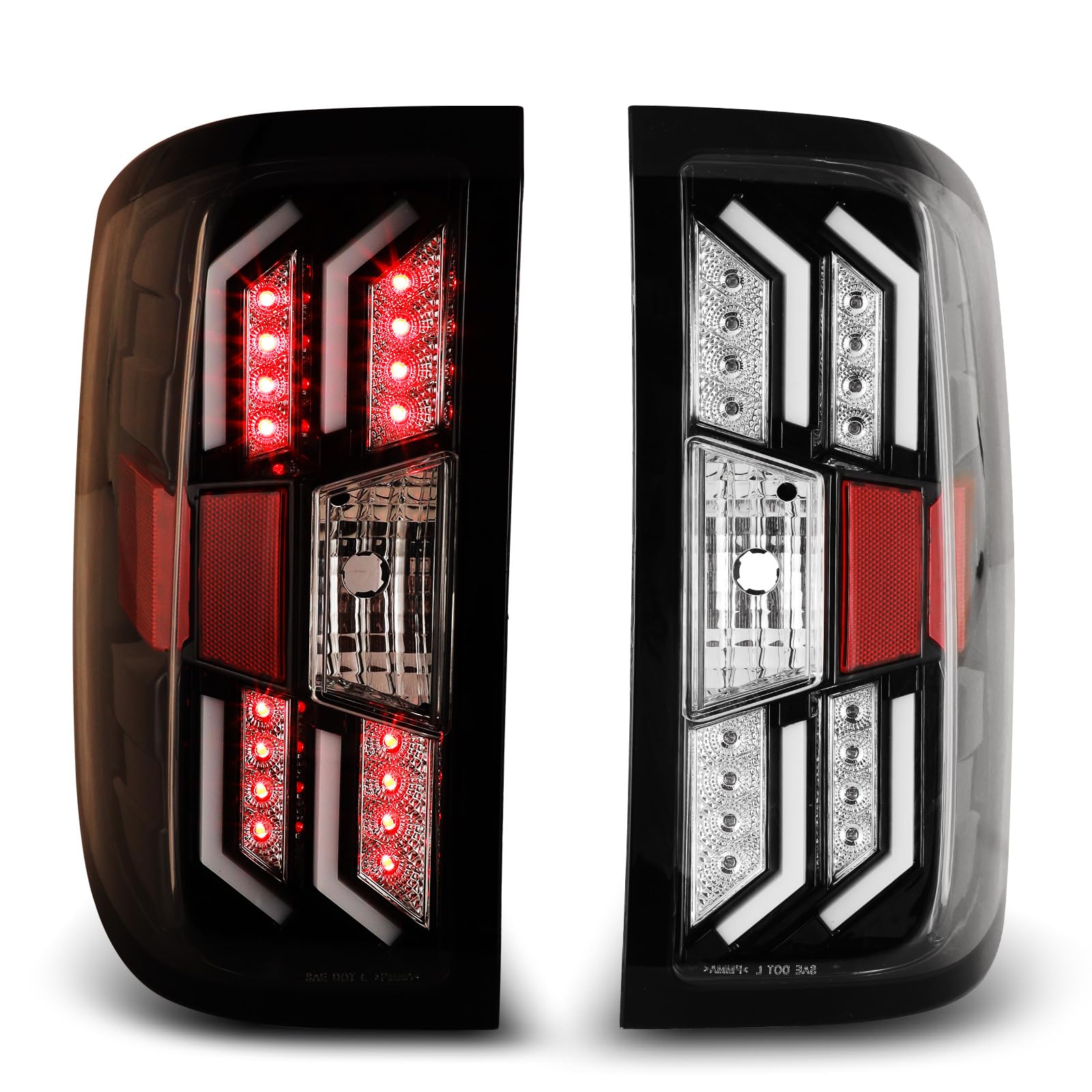 2014-2018 Chevy Silverado LED Tail Lights Replacement - Clear Lens Compatible with Pickup 1500/2500HD/3500HD | Durable & Bright Brake Lights for Night Driving & Enhanced Safety