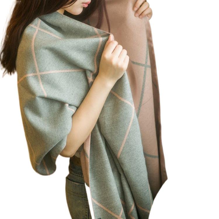 Korean Style Plaid Scarf for Women - Soft Warm Fashion Scarf for All Seasons (Spring, Fall, Winter) - Air Conditioner Shawl - Perfect for Office, Travel and Outdoor Activities