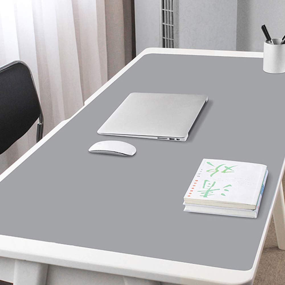 Premium PU Leather Desk Pad Protector - Waterproof, Anti-Slip Office Desk Mat (39x20 Inch, Gray) for Home & Office - Perfect for Writing, Mouse Use & Workspace Organization