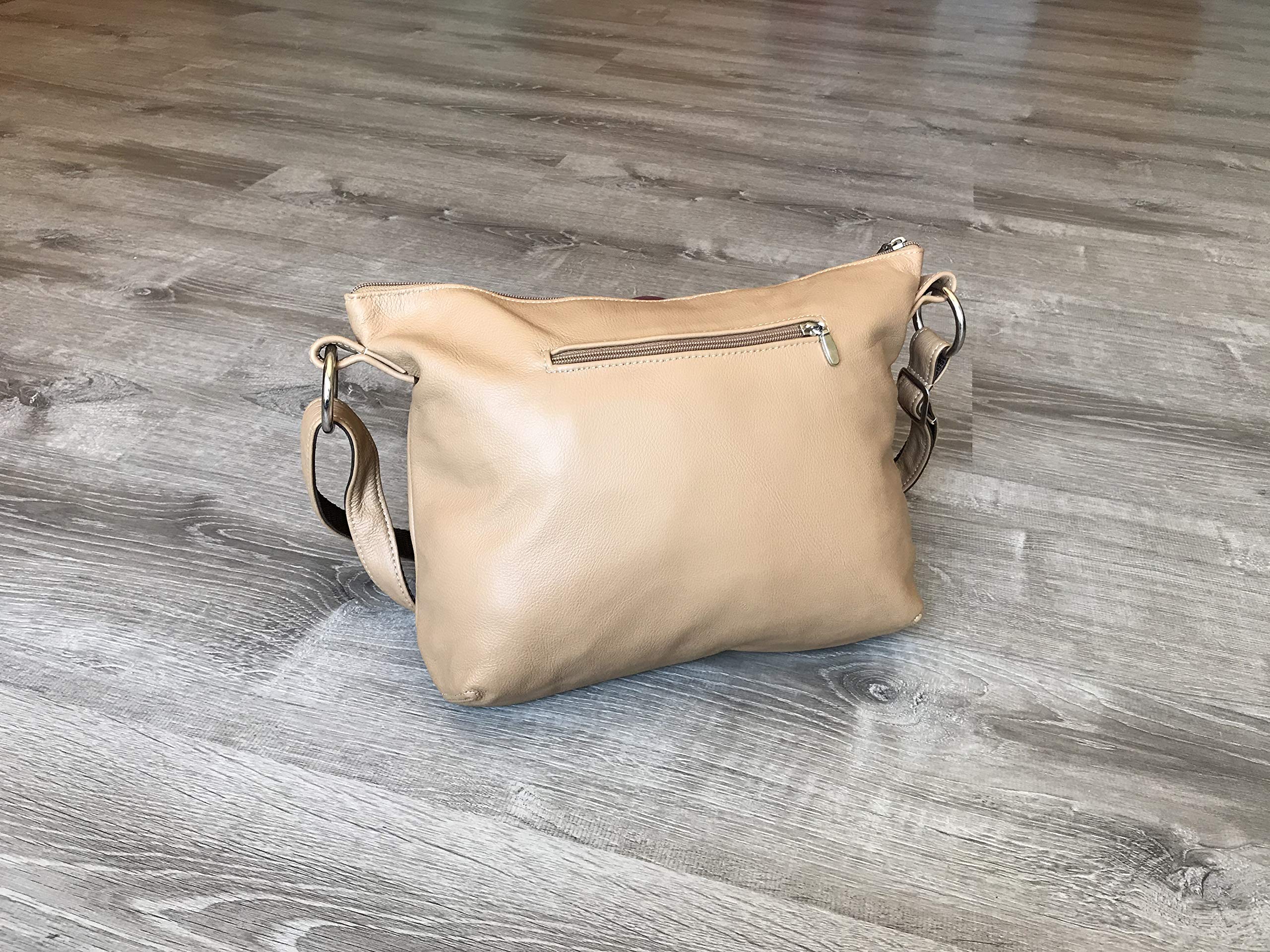 Fgalaze Camel Shoulder Crossbody Bag - Genuine Leather Women's Purse for Everyday Use, Fashionable Shoulder Bag for Work, Travel & Shopping - Julia Style Handbag