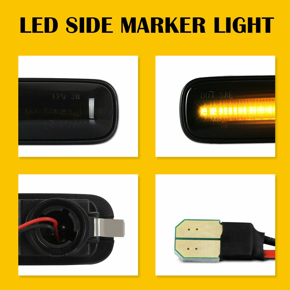 1996-2000 Honda Civic | 1997-2000 CR-V | 1995-1999 Ballade & Civic Hatchback/Sedan LED Side Marker Lights - Amber Turn Signal Blinker Indicator Lamps for Enhanced Visibility & Safety (Pair) - Perfect for Night Driving & Custom Car Styling