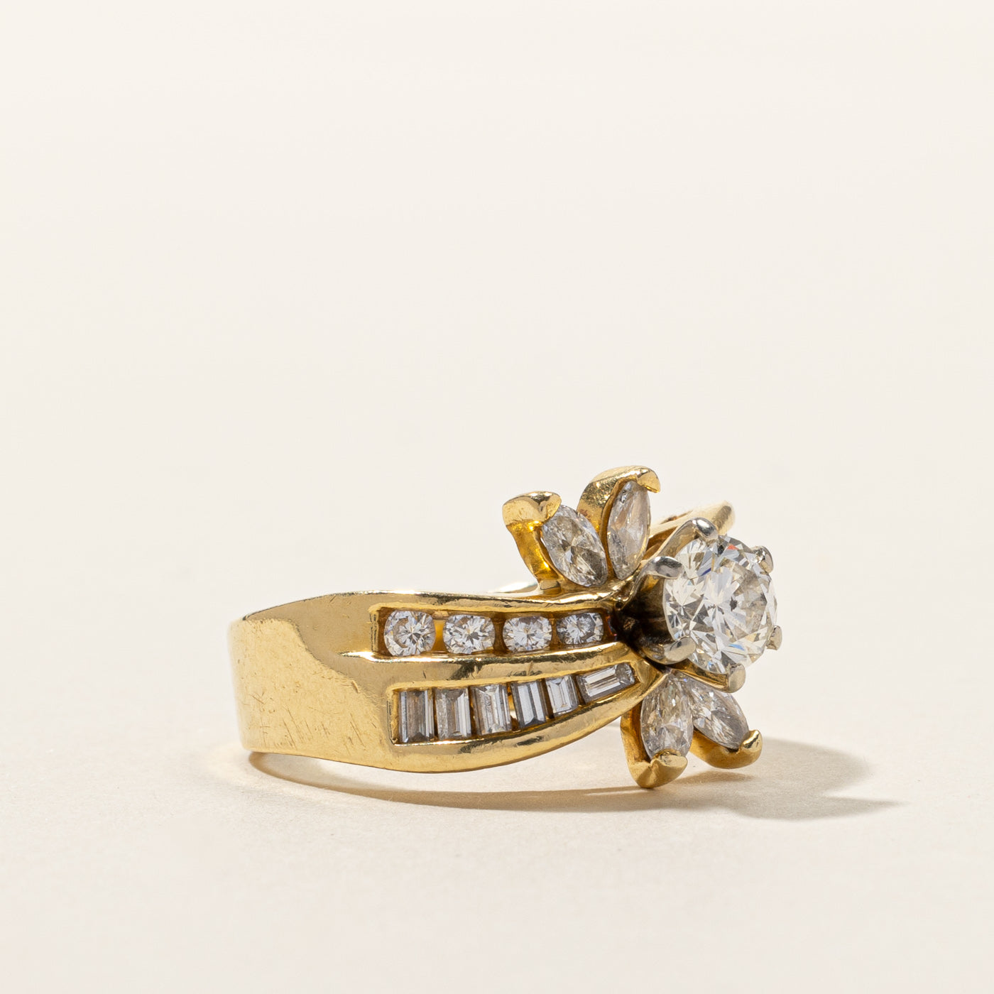 1.67ctw Cluster Diamond Ring for Women - Size 6.75 | Elegant Wedding, Engagement & Anniversary Jewelry Gift