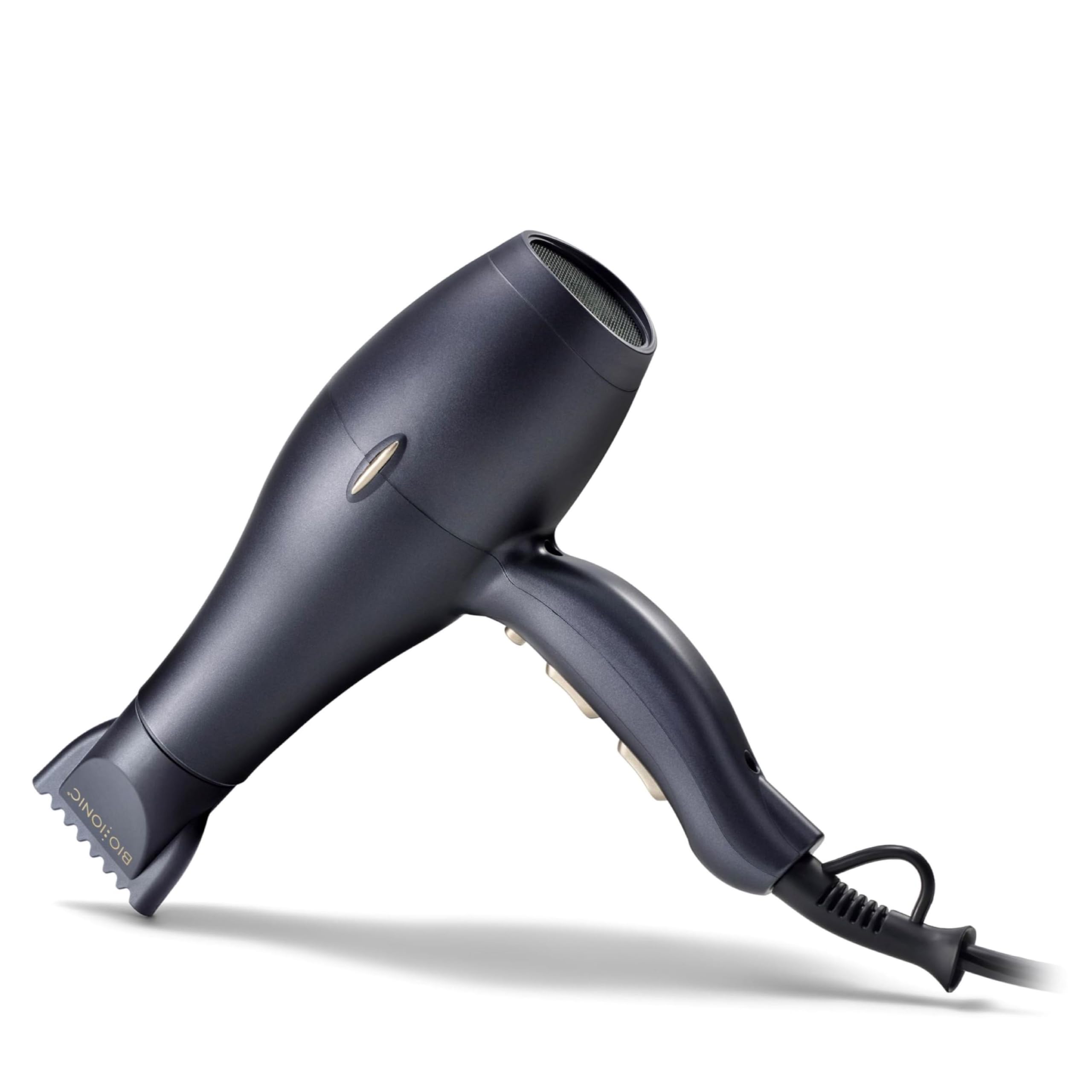 Bio Ionic GoldPro Hair Dryer - 1875W Ultra-Powerful AC Motor with 24K Gold MX & Moisturizing Heat Technology | Lightweight Blow Dryer with Ergonomic Handle | Professional Multi-Speed Hair Styling Tool for Salon-Quality Results at Home | Perfect for Daily Use, Travel & Salon Professionals