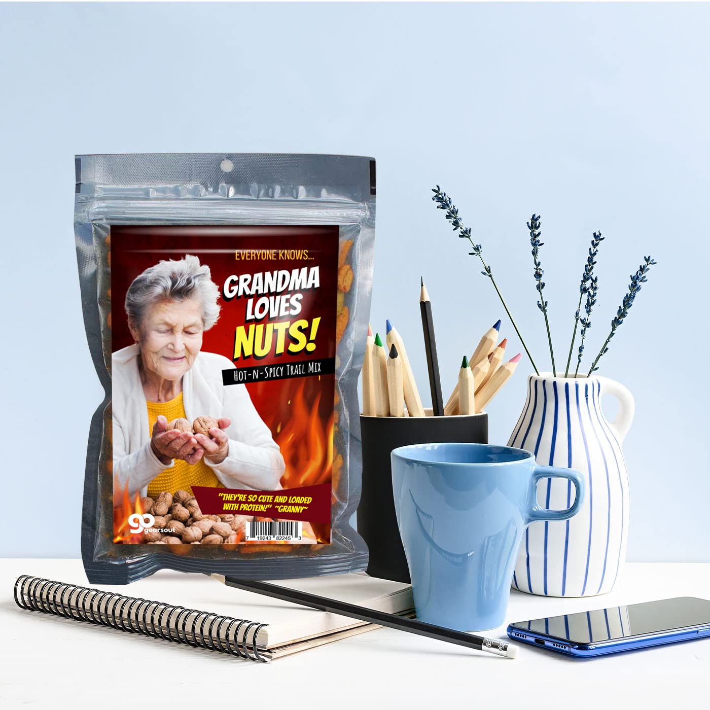 Grandma Loves Nuts Spicy Trail Mix - Premium USA-Made Snack with Chili Flavor - Perfect for Office Snacking, Road Trips & Gift Giving